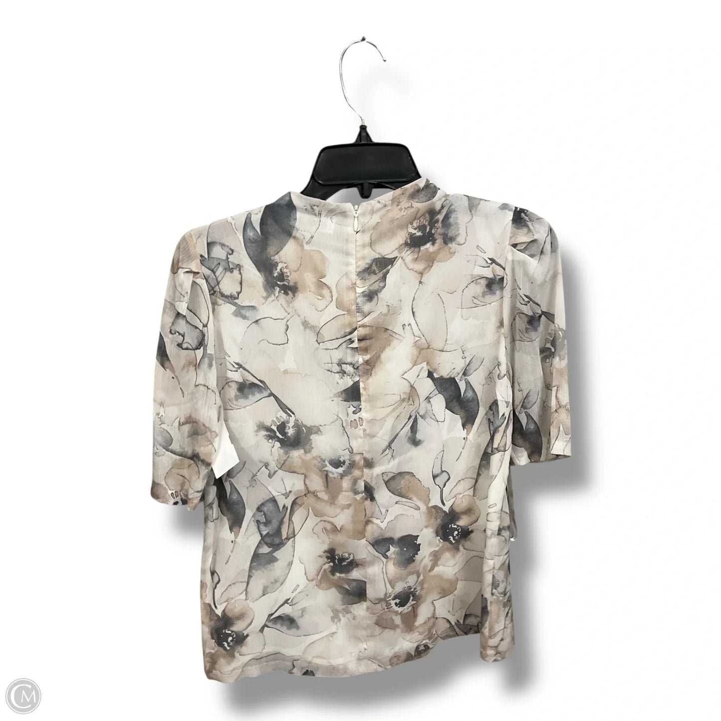 Blouse Short Sleeve By Calvin Klein In Multi-colored, Size: Xs