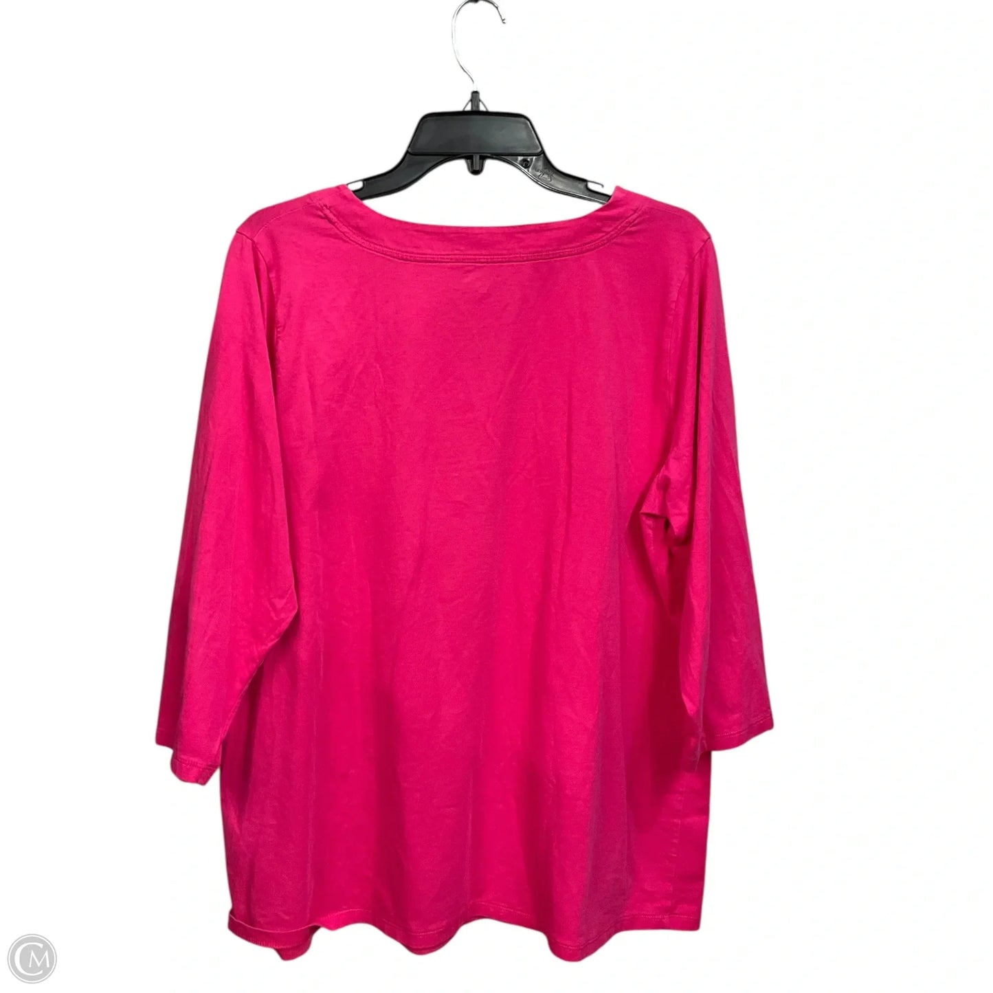 Top 3/4 Sleeve Basic By Jones New York In Pink, Size: 2x