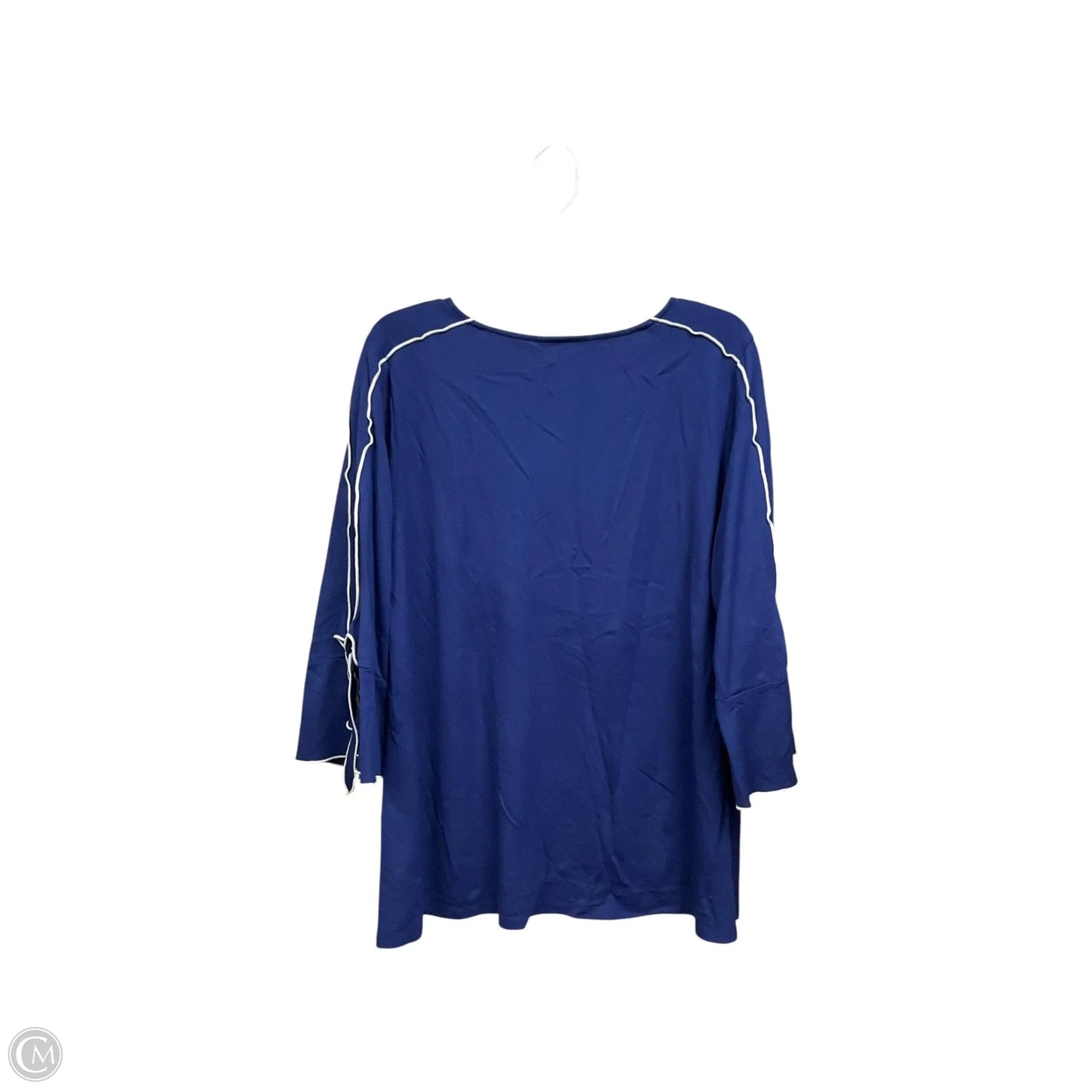 Top 3/4 Sleeve By Alfani In Blue, Size: 2x