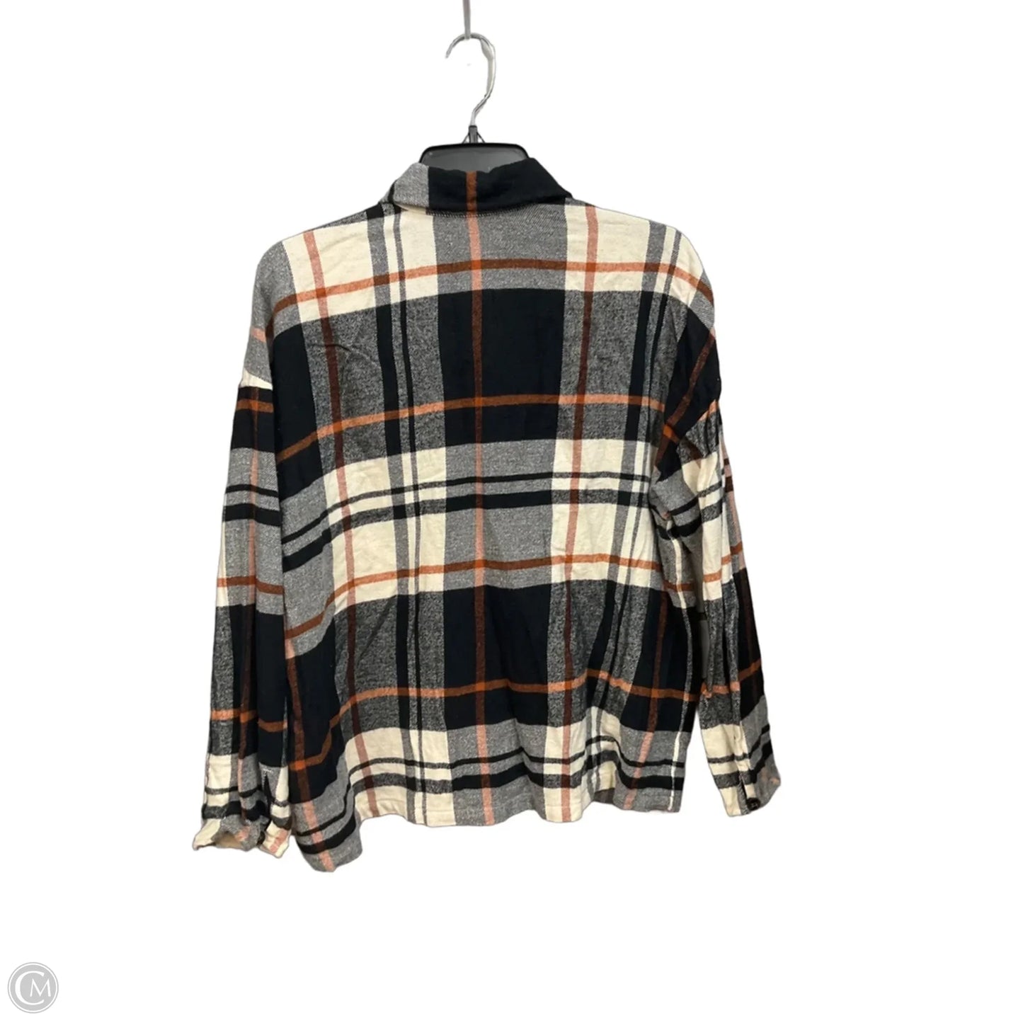 Top Long Sleeve By Madewell In Plaid Pattern, Size: M