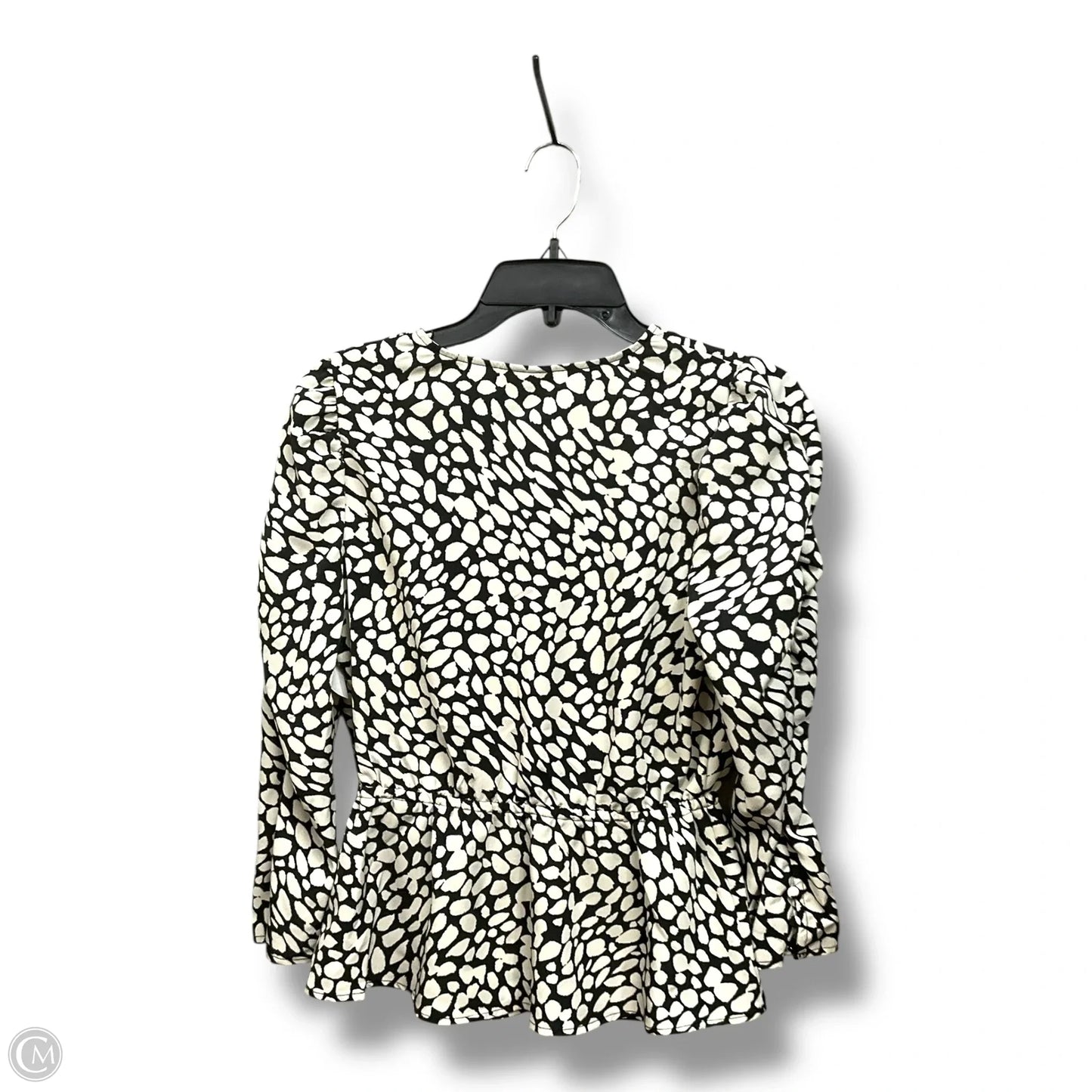 Top Long Sleeve By Who What Wear In Black & White, Size: S