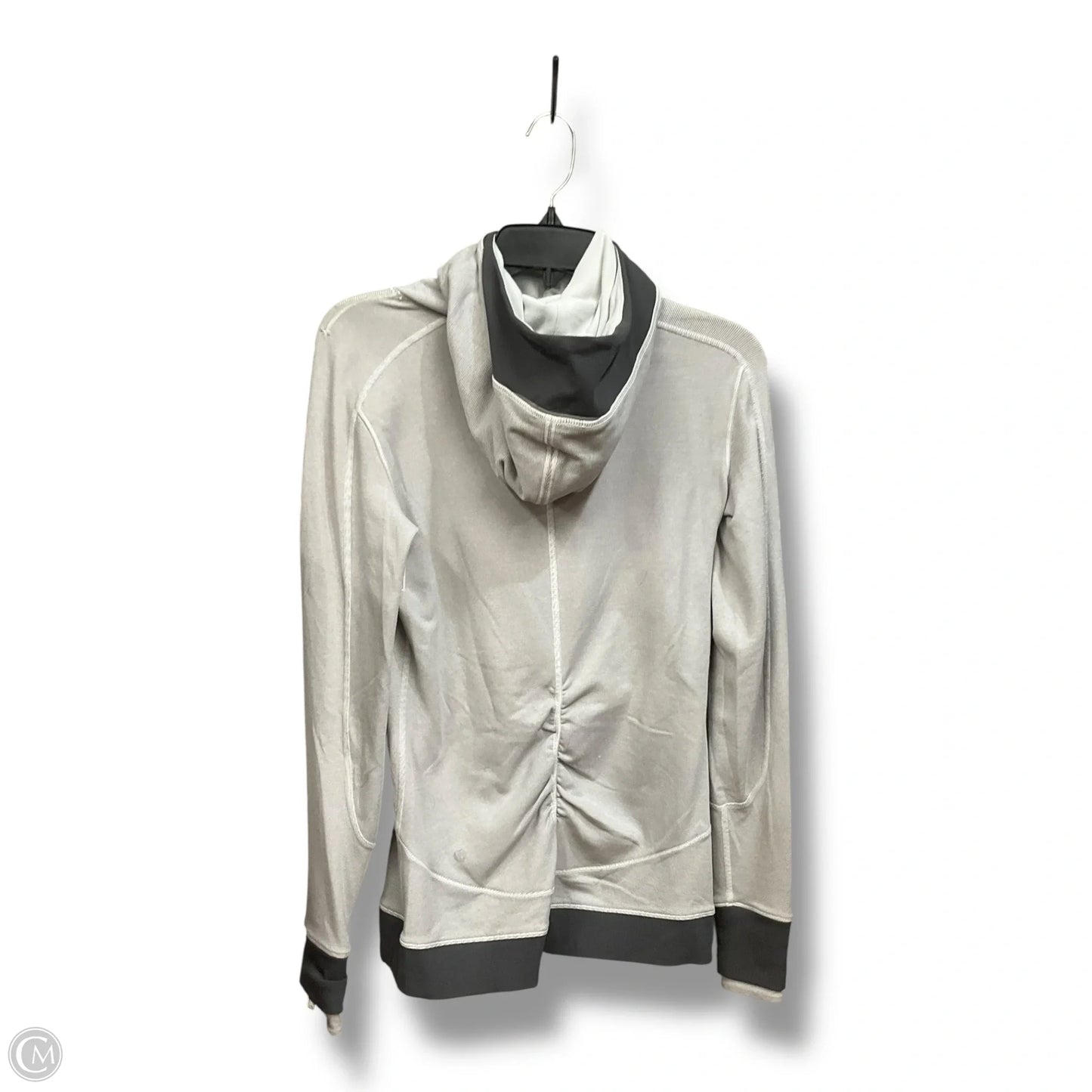 Athletic Top Long Sleeve Hoodie By Lululemon In Grey, Size: S