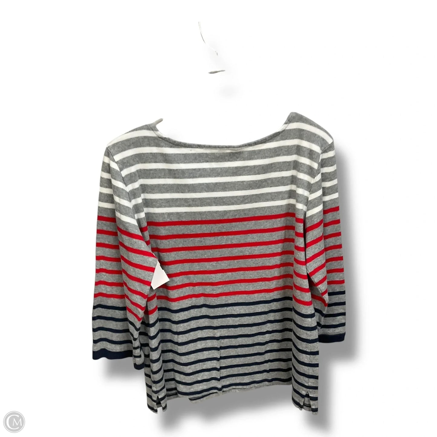 Top 3/4 Sleeve By Nautica In Striped Pattern, Size: L