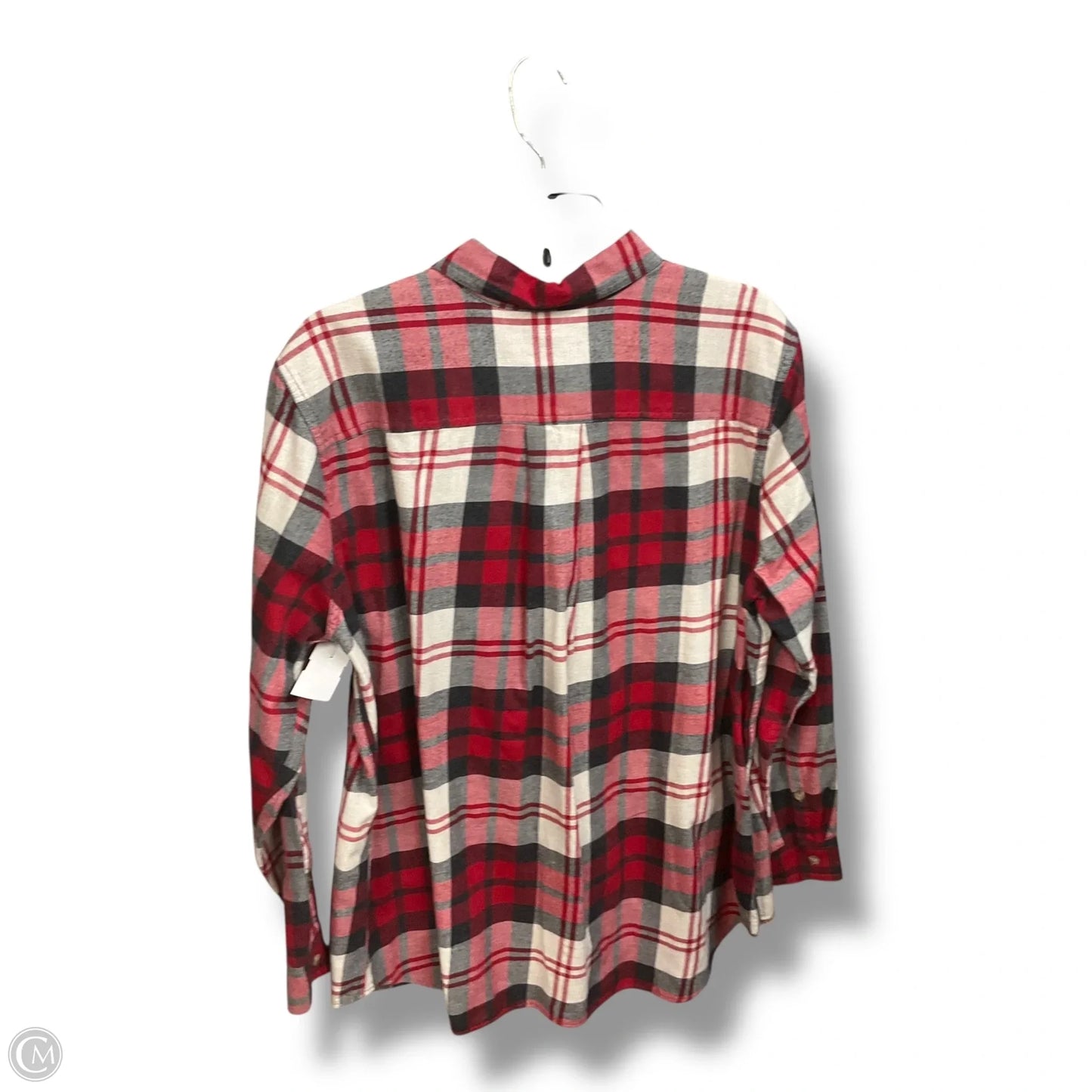 Blouse Long Sleeve By Eddie Bauer In Plaid Pattern, Size: Xxl