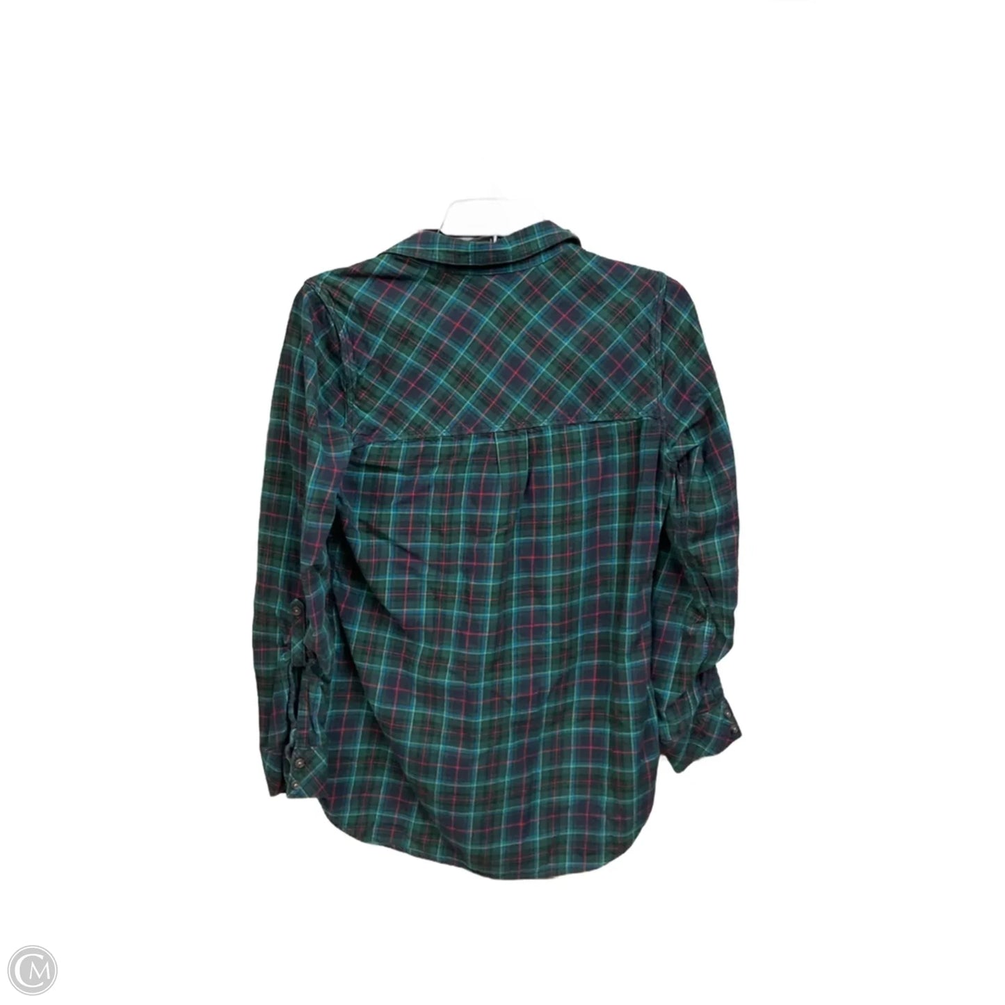 Blouse Long Sleeve By Eddie Bauer In Plaid Pattern, Size: S