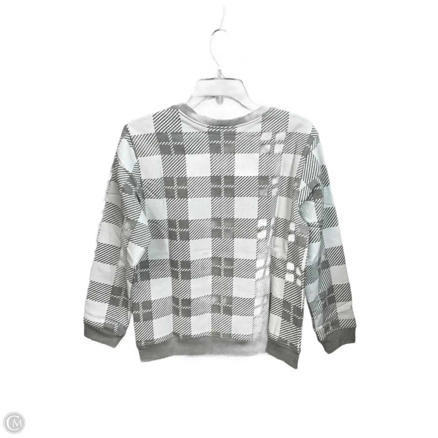 Top Long Sleeve By Karen Scott In Plaid Pattern, Size: Mp