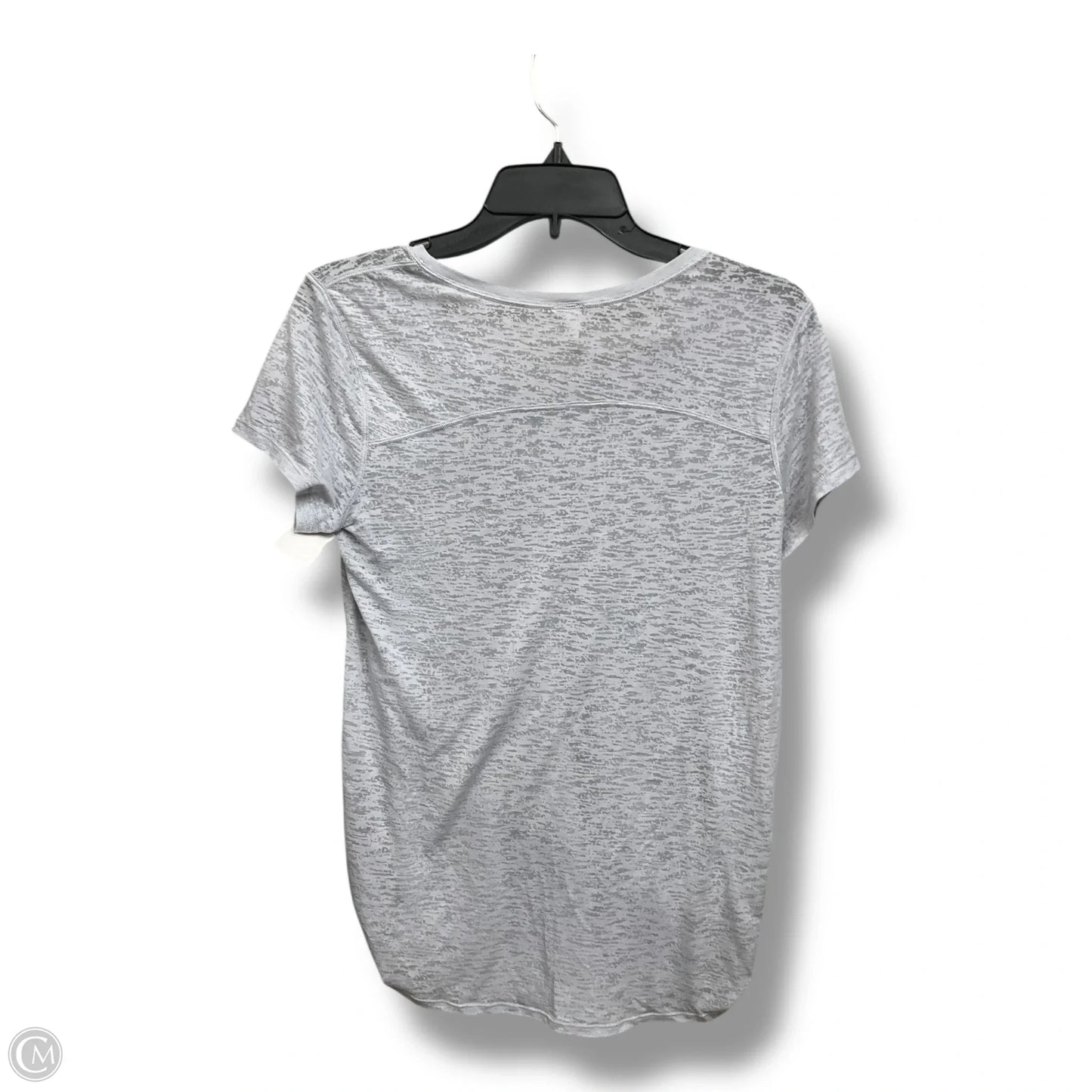 Athletic Top Short Sleeve By Lululemon In Grey, Size: M