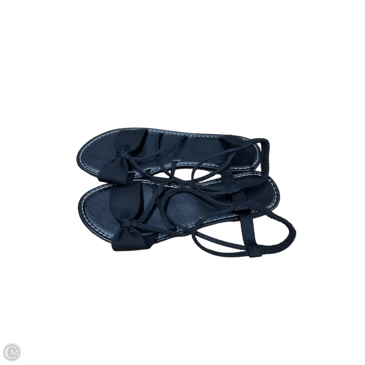 Sandals Flats By Clothes Mentor In Black, Size: 10