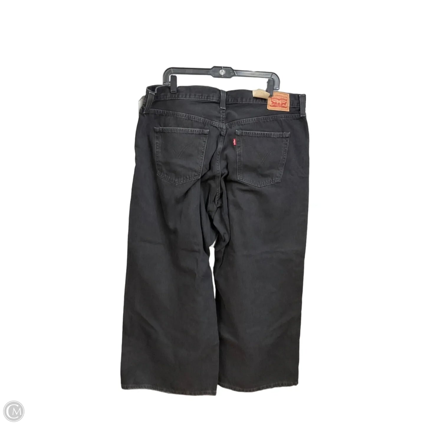 Jeans Wide Leg By Levis In Black Denim, Size: 18