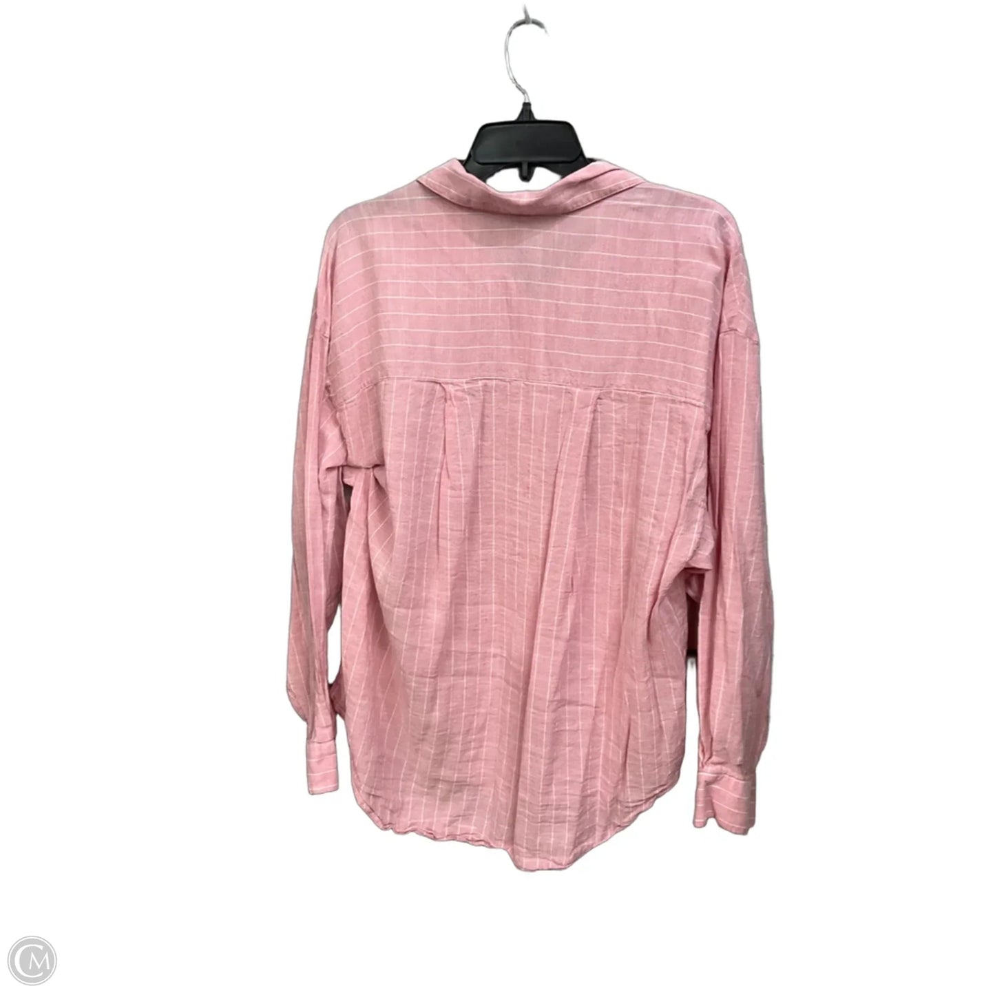 Blouse Long Sleeve By Express In Striped Pattern, Size: L
