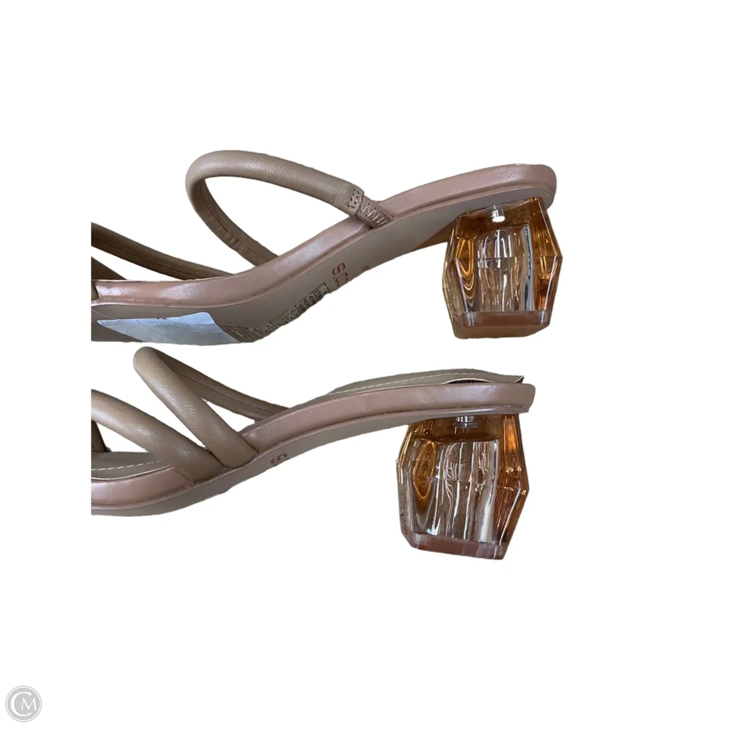 Sandals Heels Block By Chicos In Tan, Size: 6