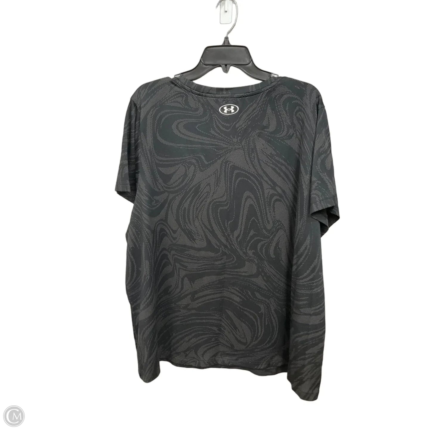 Athletic Top Short Sleeve By Under Armour In Black & Grey, Size: 3x
