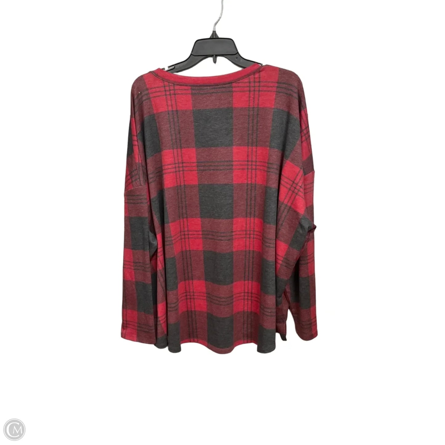 Top Long Sleeve By Maurices In Black & Red, Size: 4x