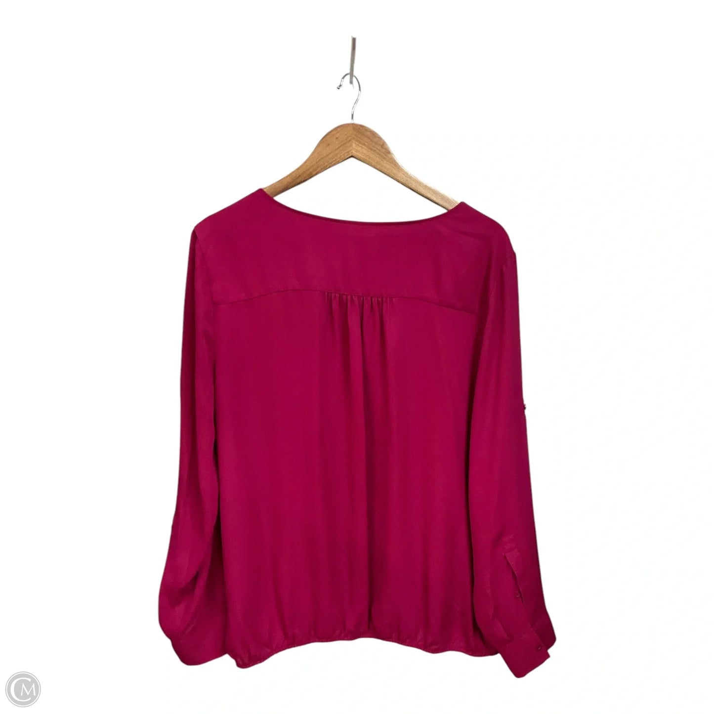Blouse Long Sleeve By New York And Co In Maroon, Size: Xl