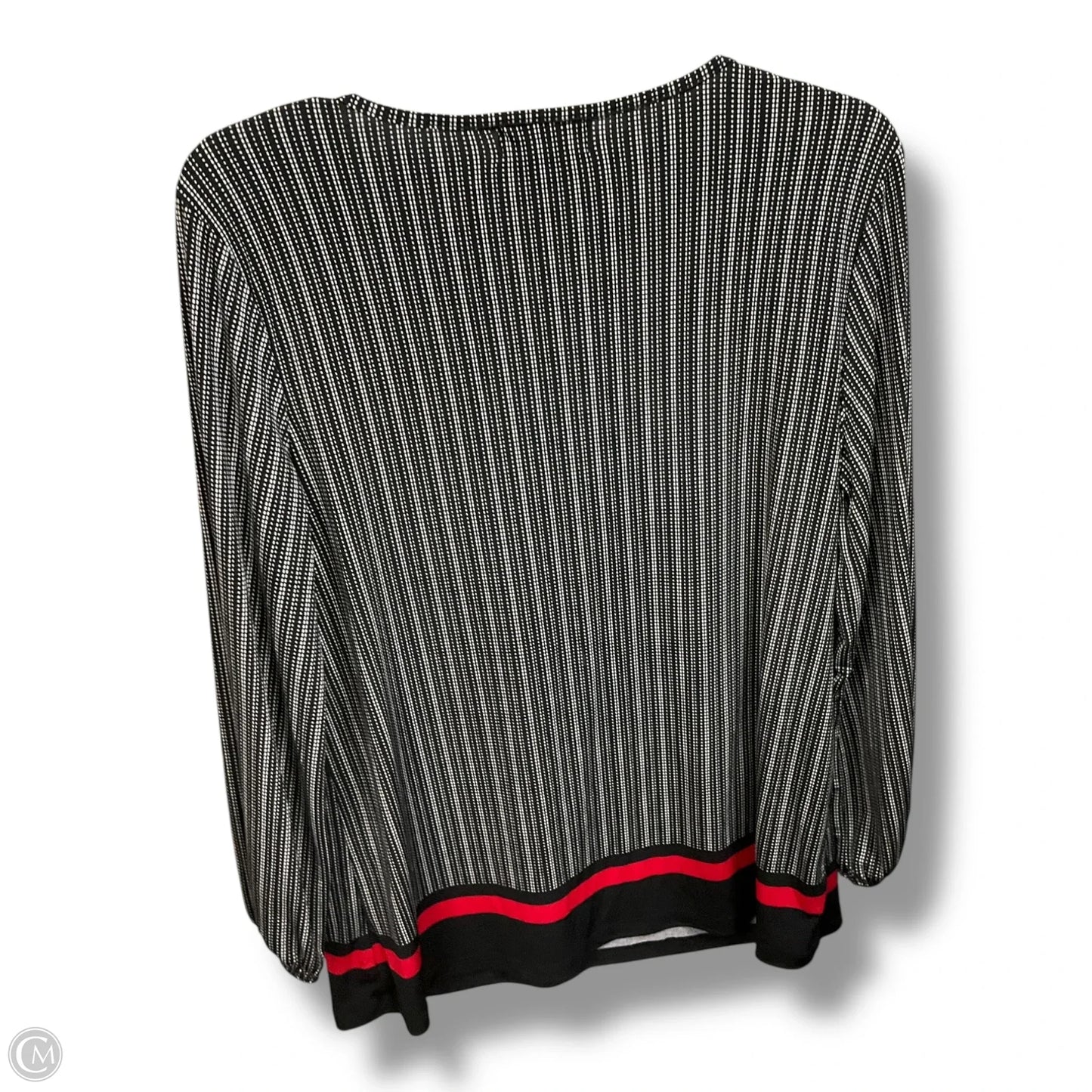 Top Long Sleeve By Liz Claiborne In Black & White, Size: 0