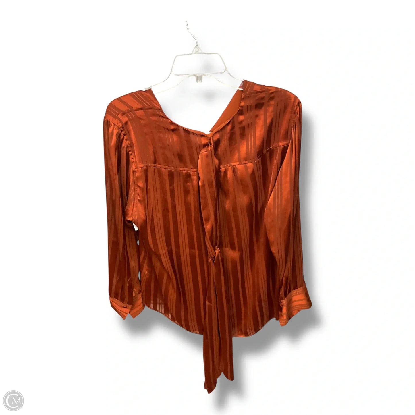Blouse Long Sleeve By Chicos In Orange, Size: L