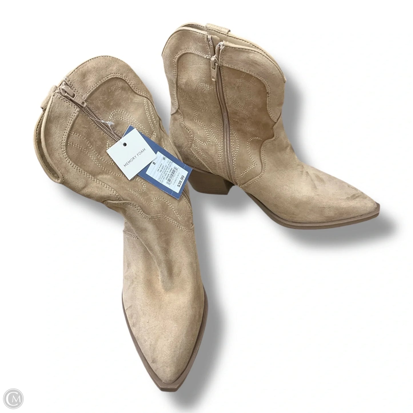 Boots Ankle Heels By Universal Thread In Tan, Size: 8
