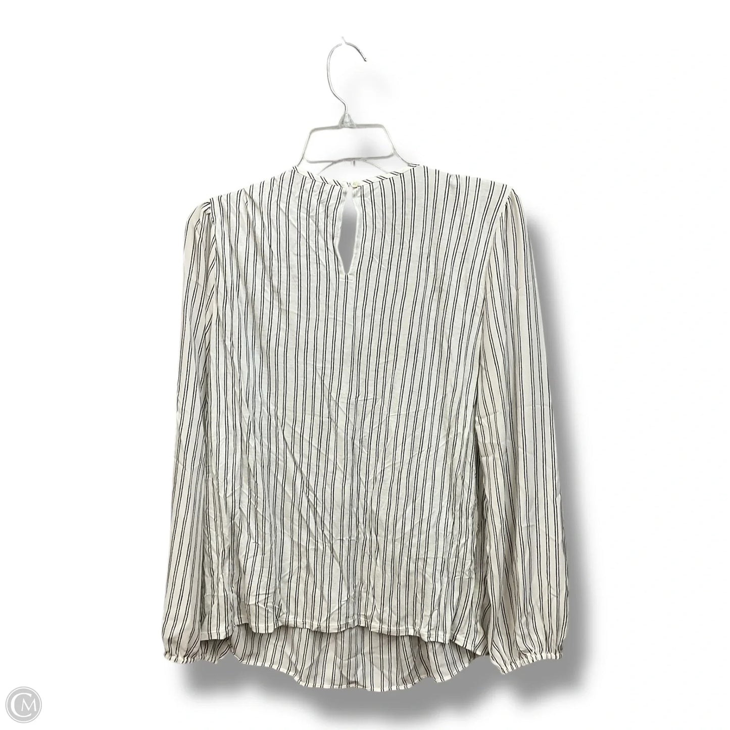 Blouse Long Sleeve By Loft In Black & White, Size: M
