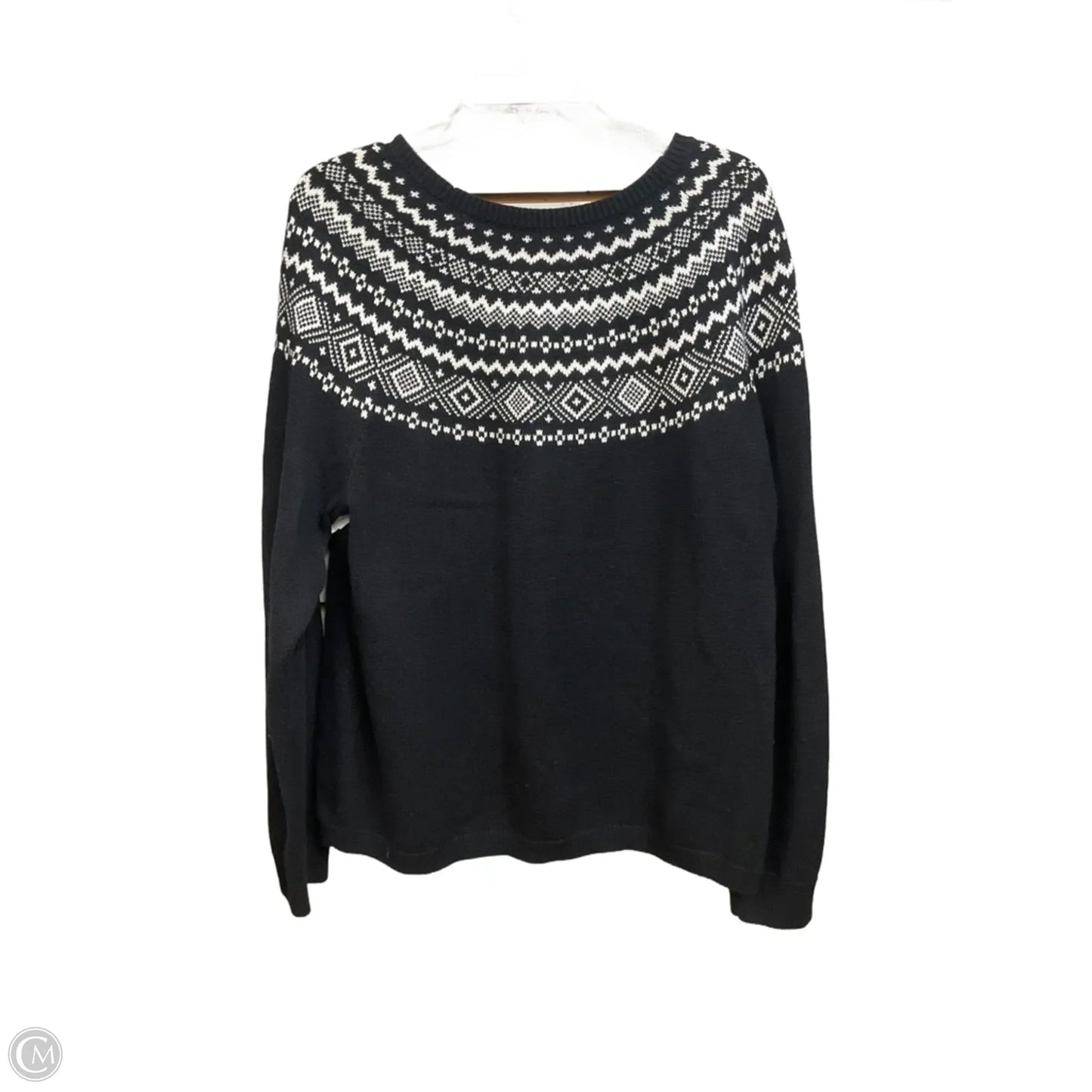 Sweater By Talbots In Black & White, Size: Xl