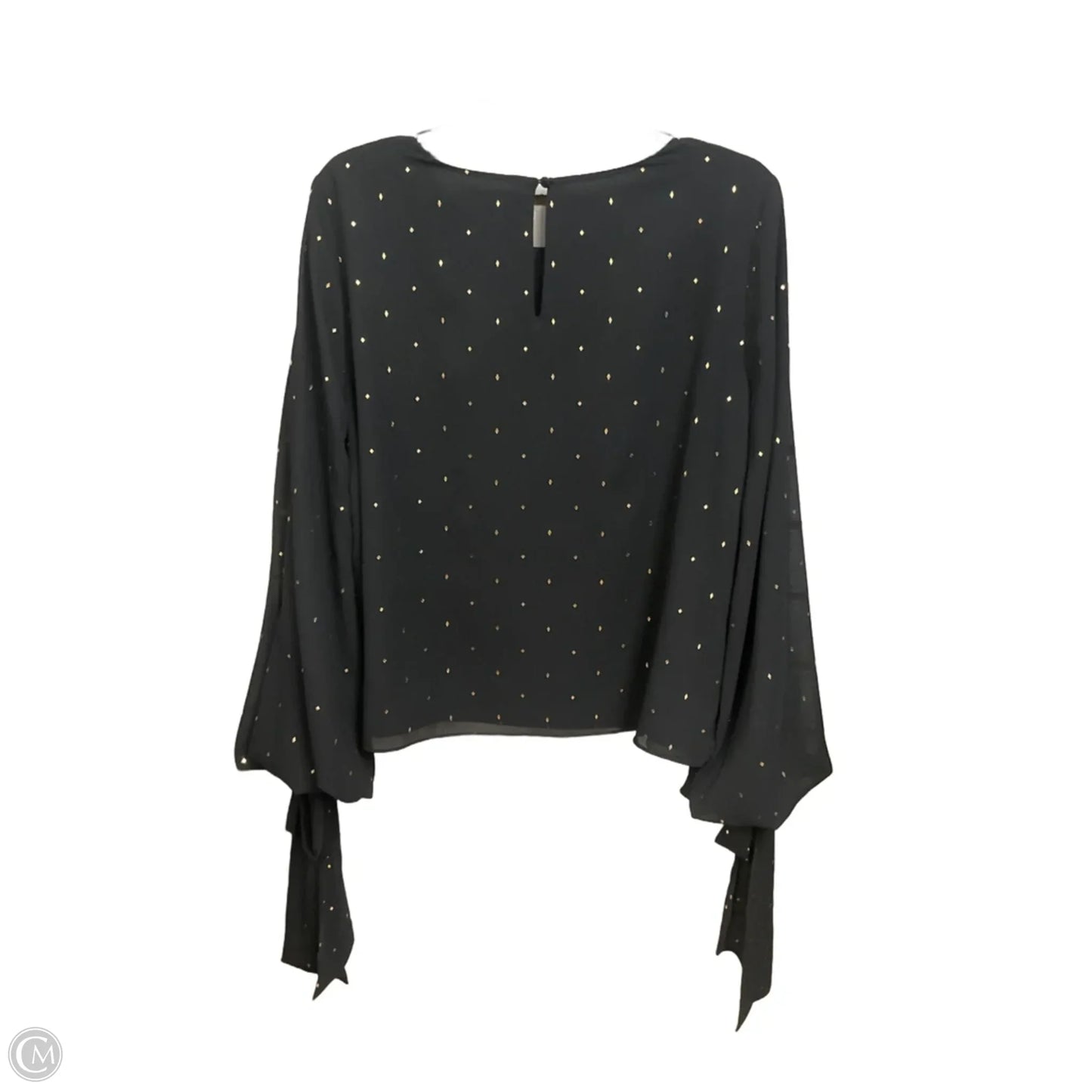 Top Long Sleeve By Vince Camuto In Black & Gold, Size: M