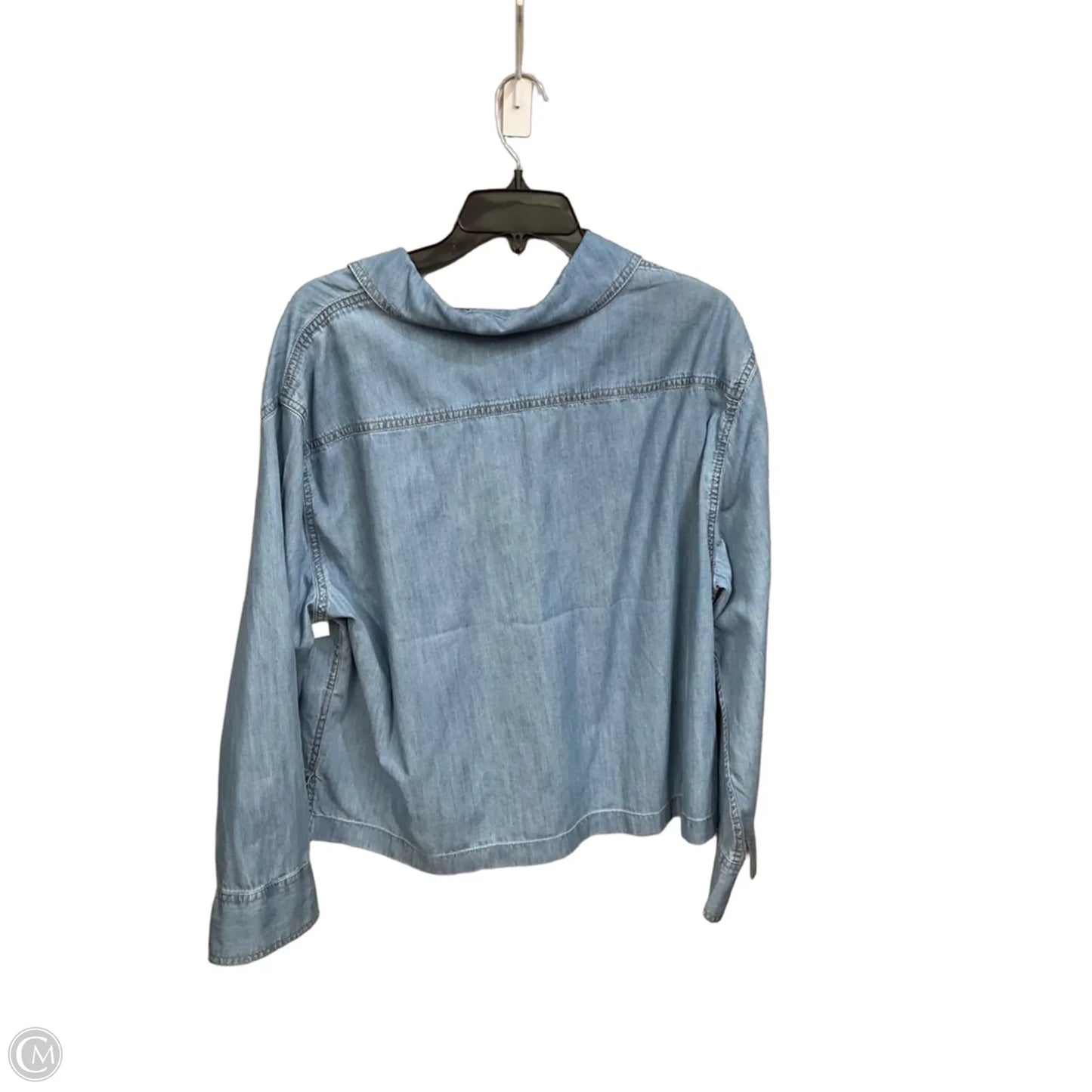 Top Long Sleeve By Talbots In Blue Denim, Size: Xl