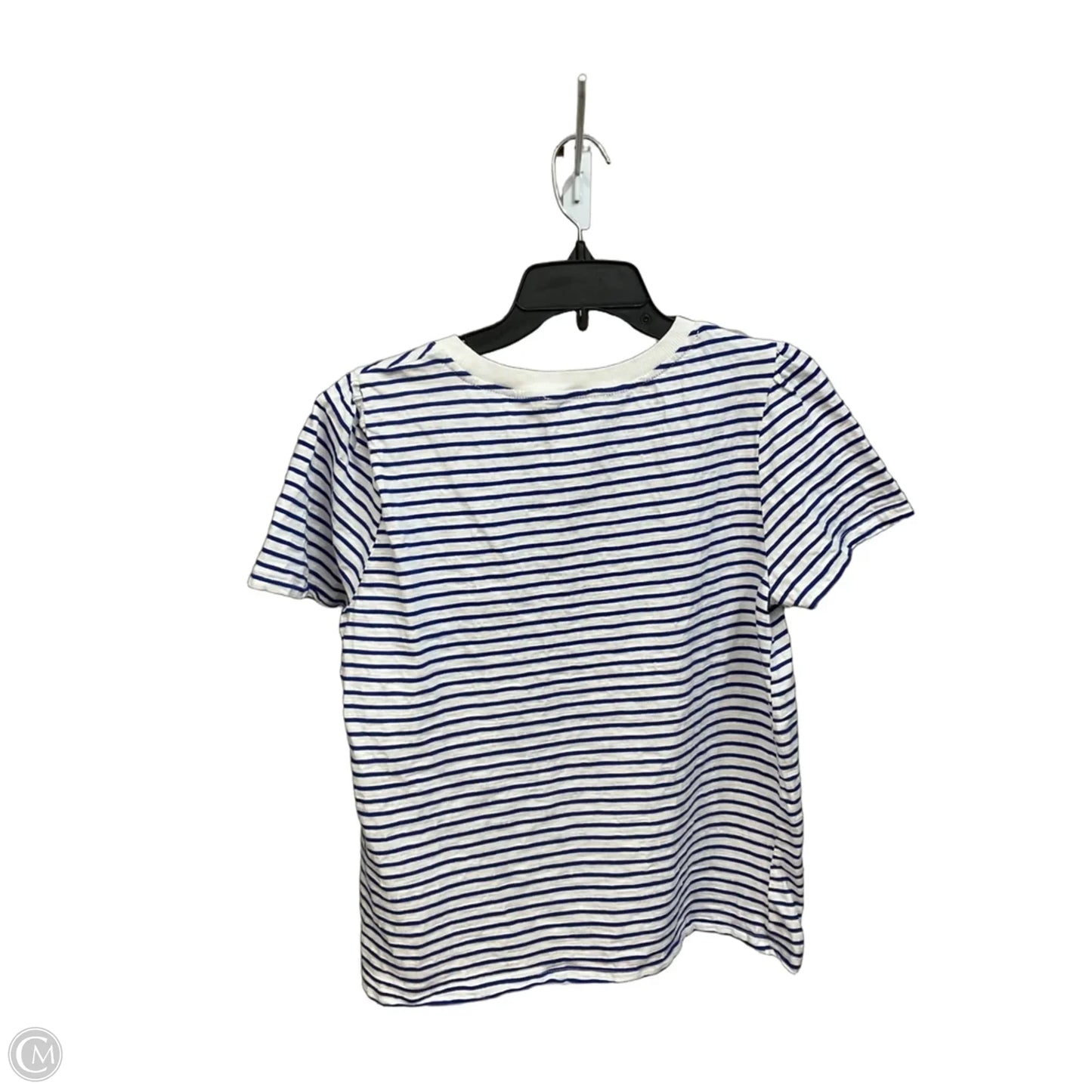 Top Short Sleeve By Jane And Delancey In Blue & White, Size: L
