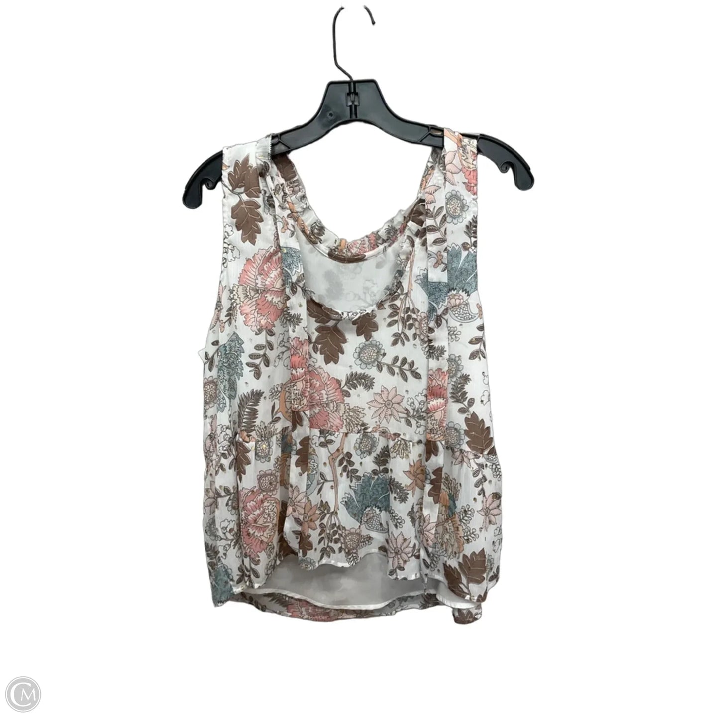 Top Sleeveless By Loft In Floral Print, Size: L