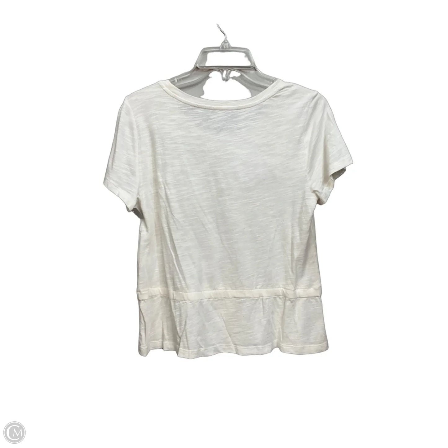 Top Short Sleeve Basic By Banana Republic In Cream, Size: M