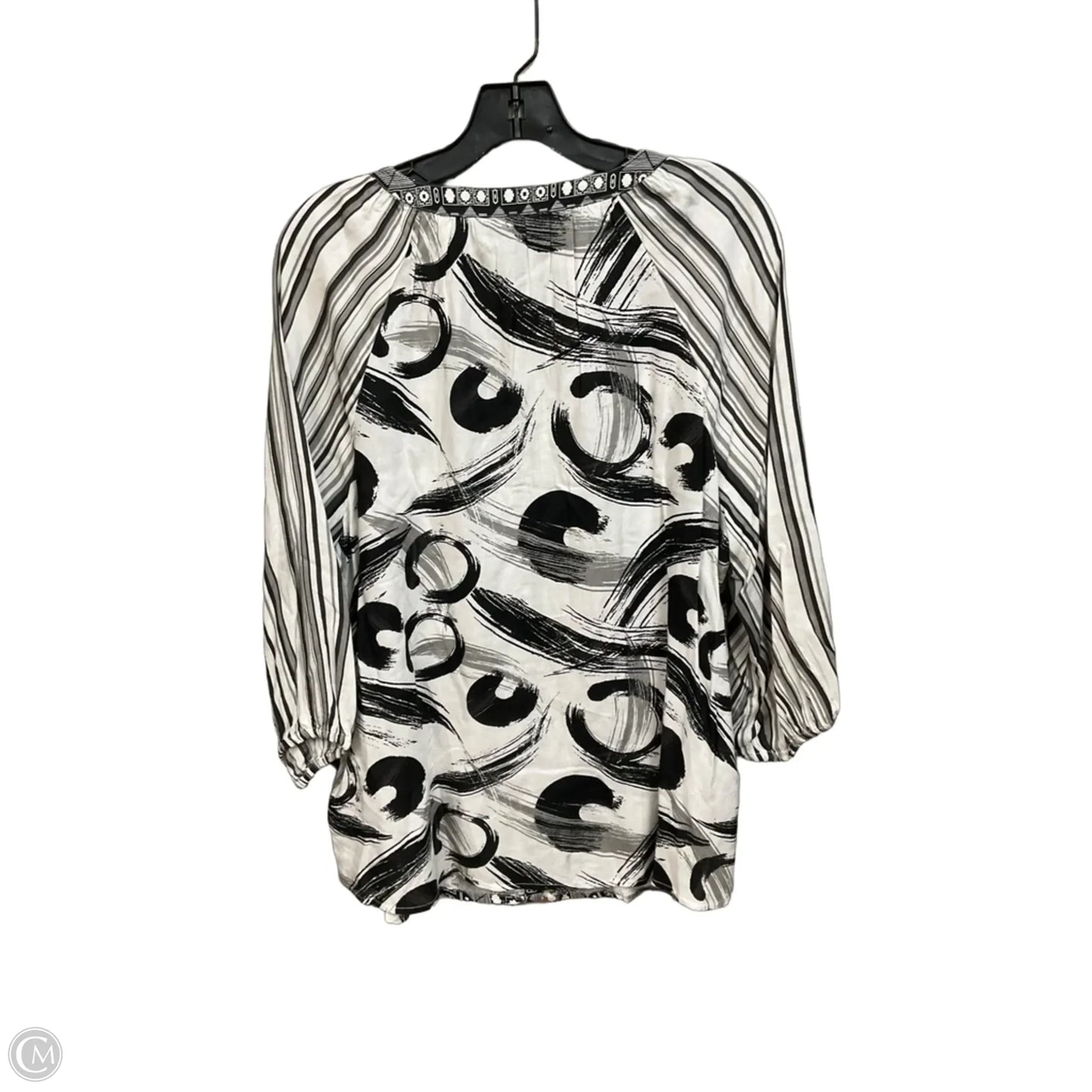 Blouse Long Sleeve By Style And Company In Grey, Size: L