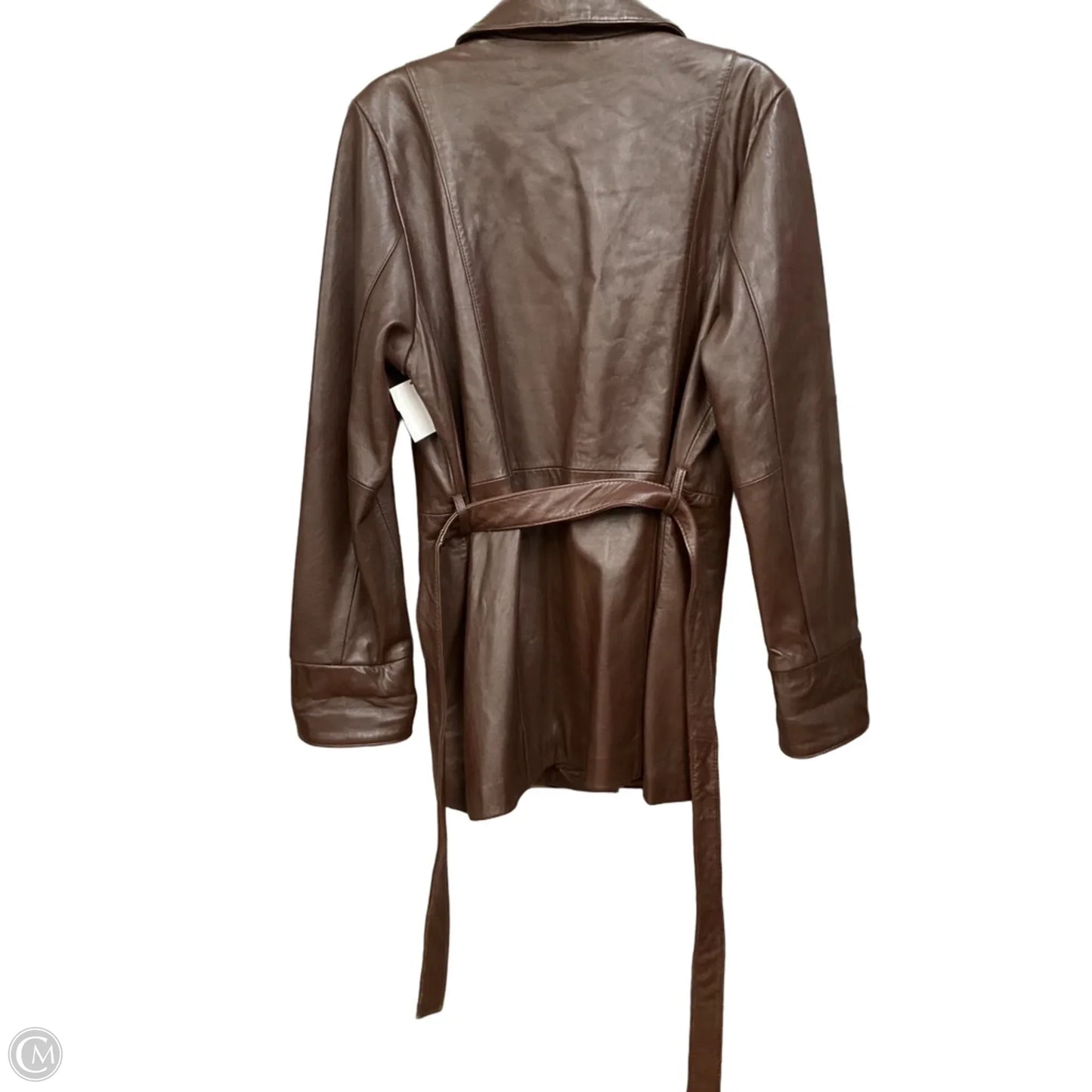 Coat Leather By Wilsons Leather In Brown, Size: L