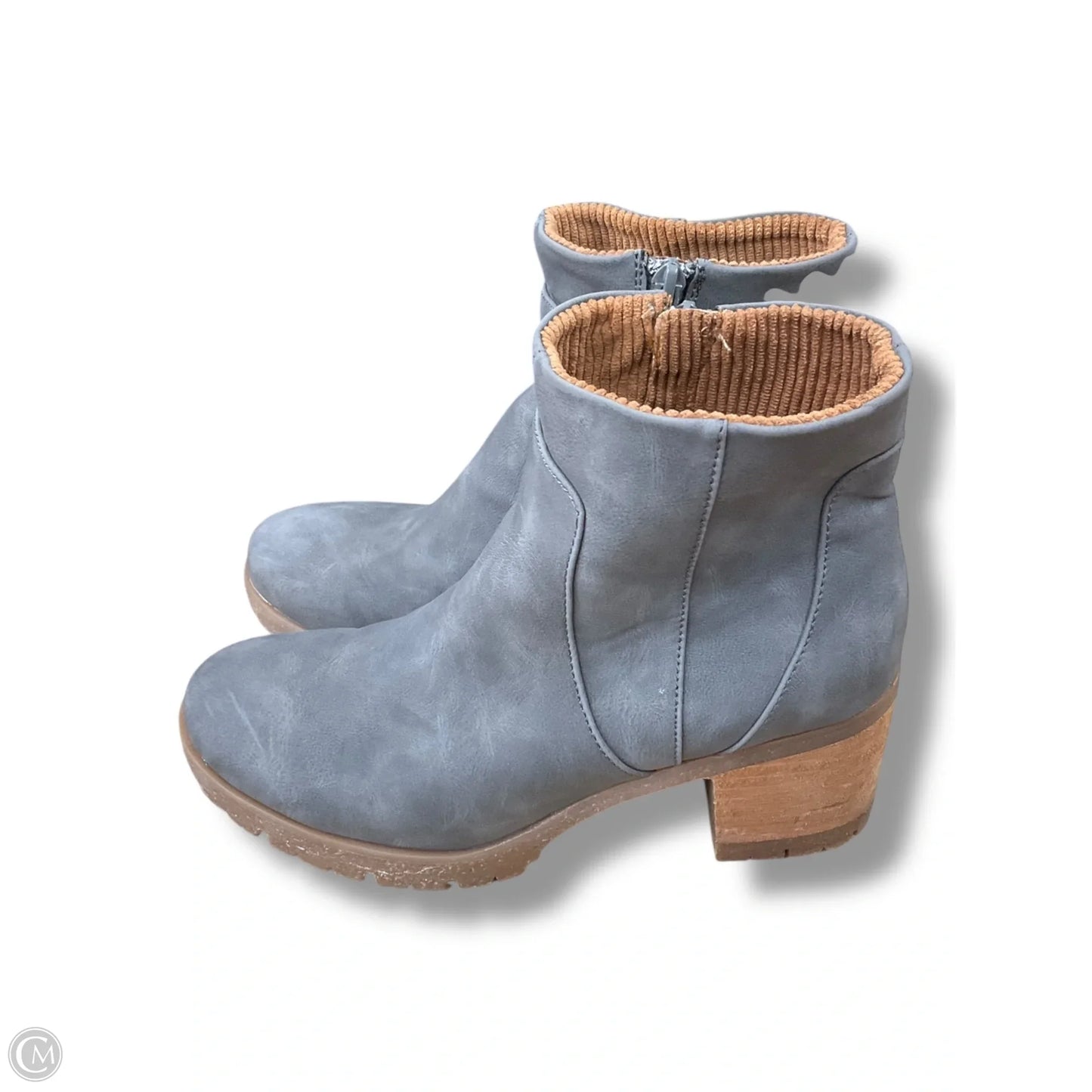 Boots Ankle Heels By Korks In Grey, Size: 8