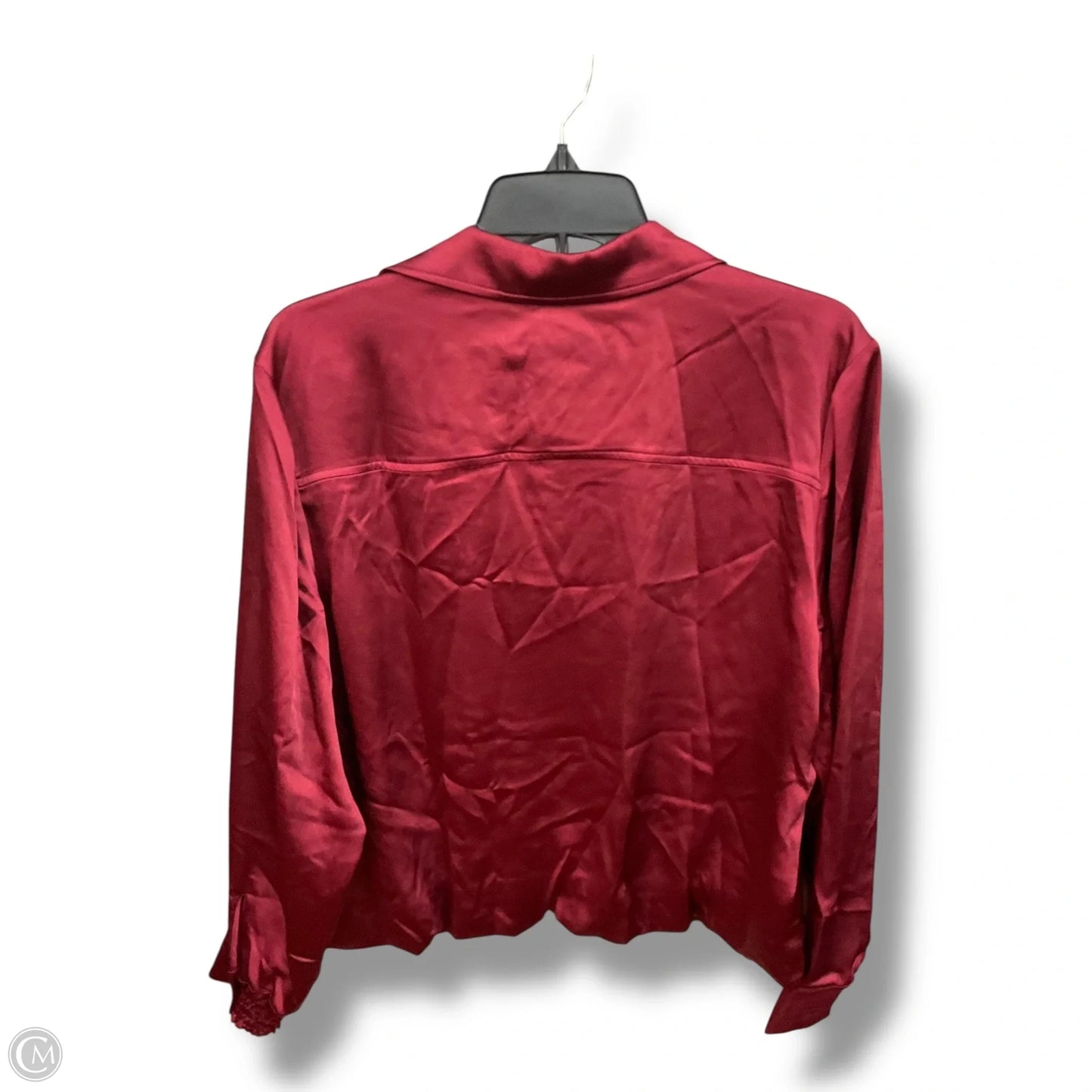 Blouse Long Sleeve By Chicos In Maroon, Size: L