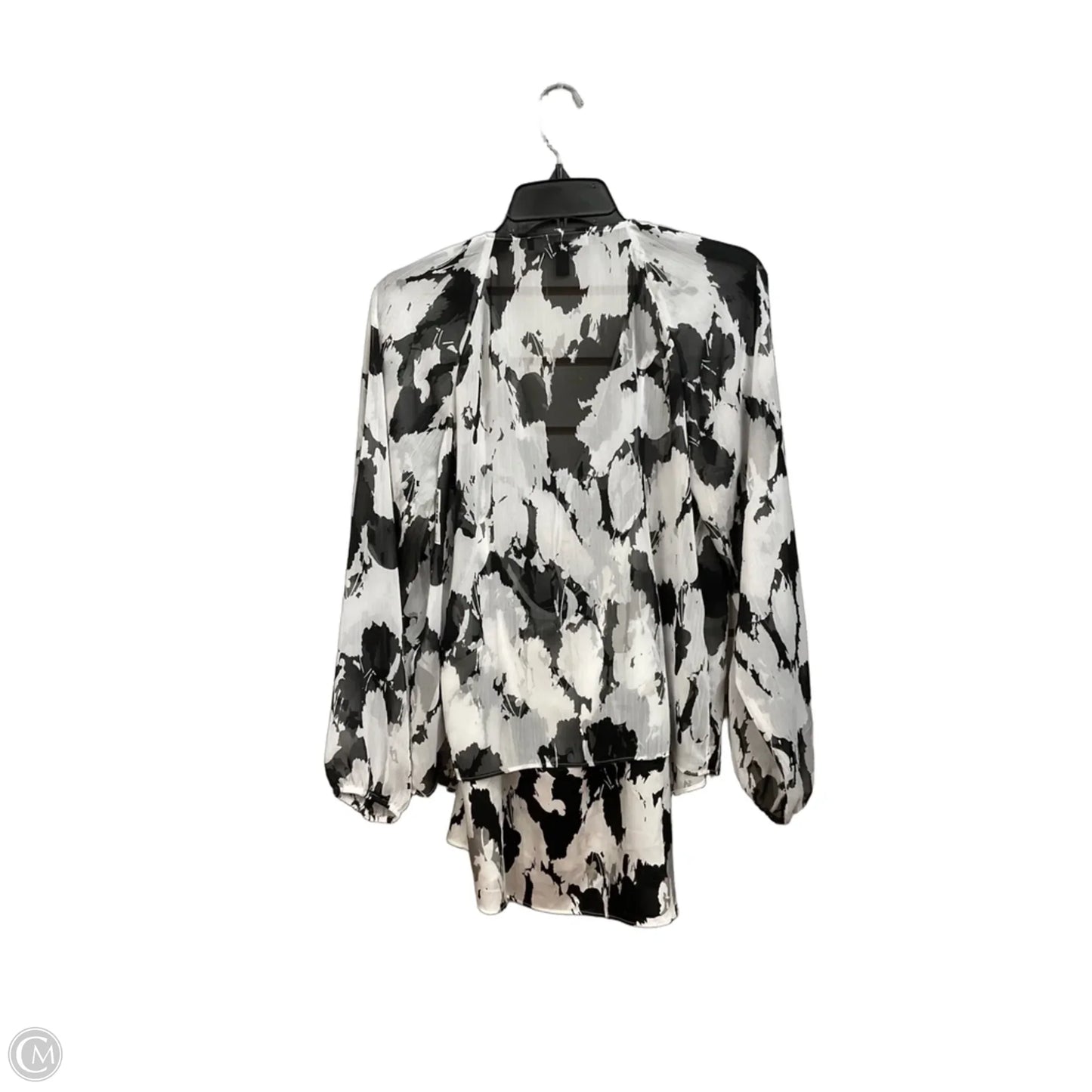 Blouse Long Sleeve By White House Black Market In Black & White, Size: M