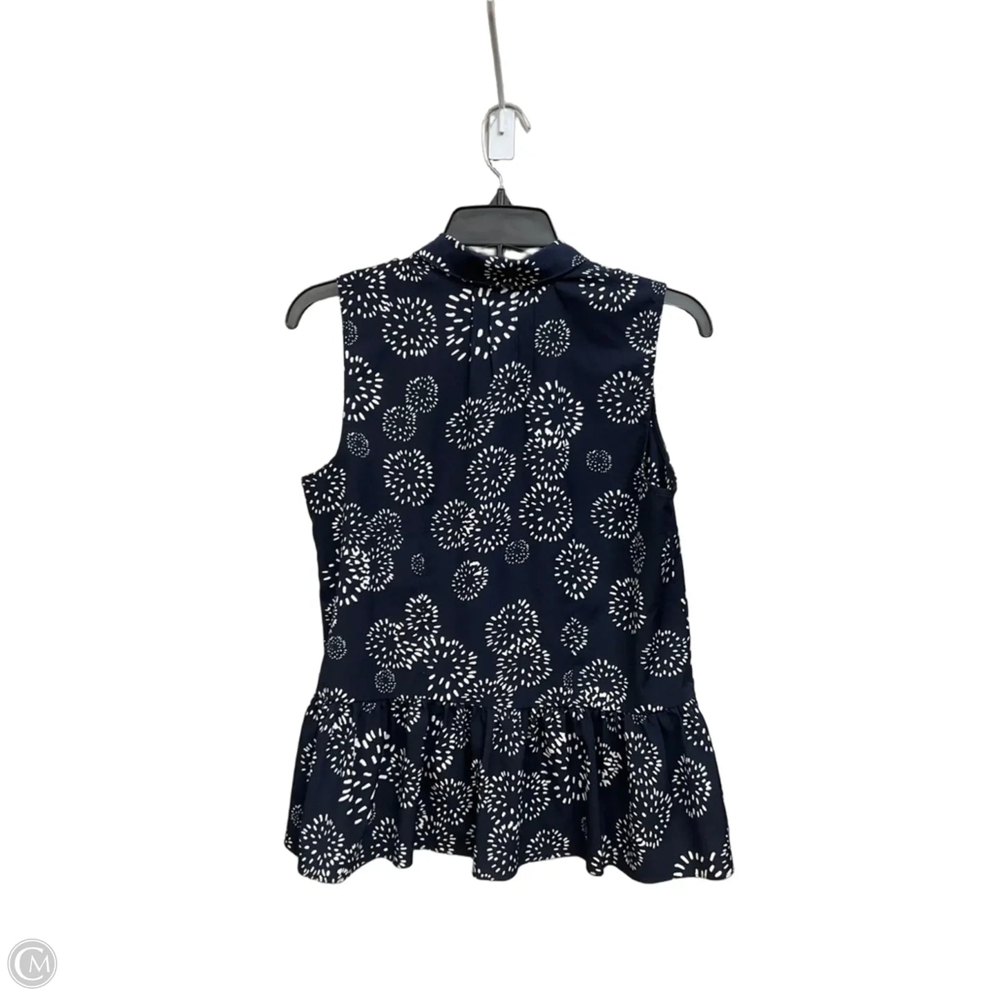 Top Sleeveless By Cabi In Blue & White, Size: S