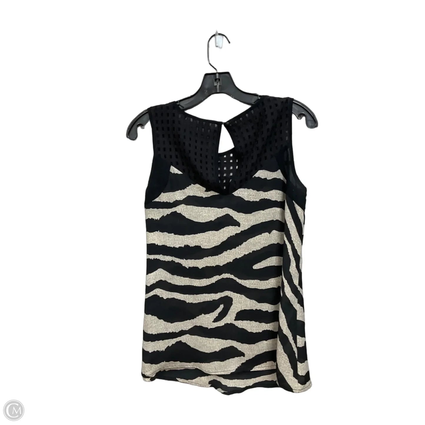 Top Sleeveless By Cabi In Black & Tan, Size: Xs