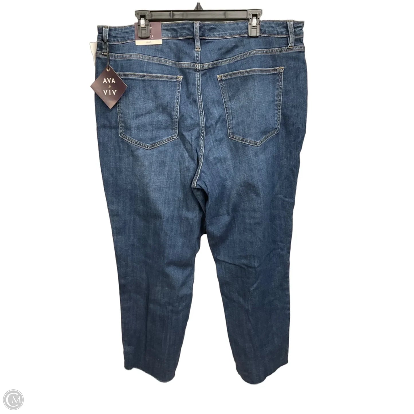 Jeans Cropped By Ava & Viv In Blue Denim, Size: 20