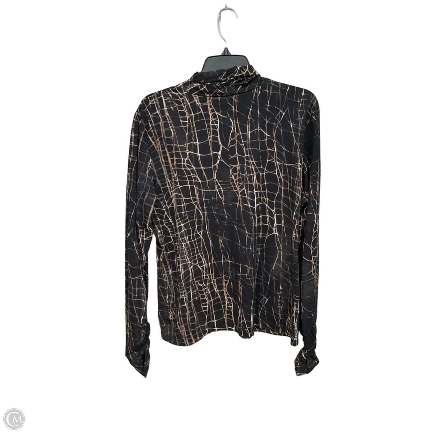 Top Long Sleeve By St. John In Black & Tan, Size: Xl