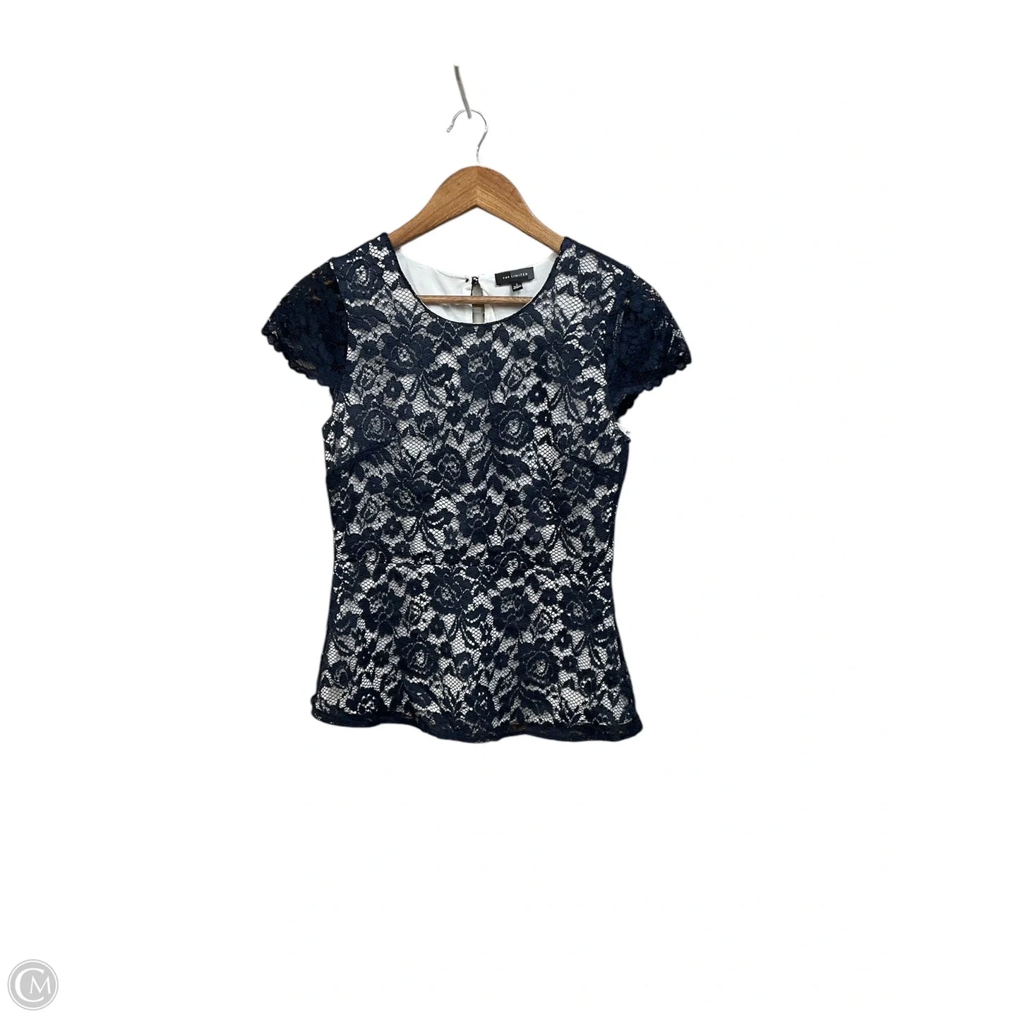 Top Short Sleeve By Limited In Blue & White, Size: S