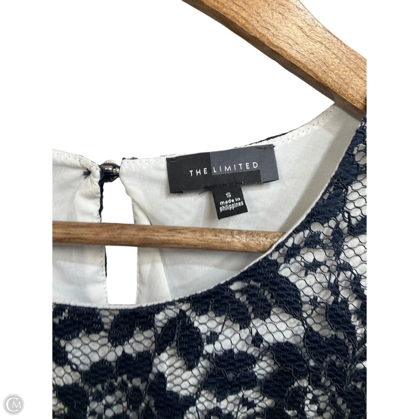 Top Short Sleeve By Limited In Blue & White, Size: S