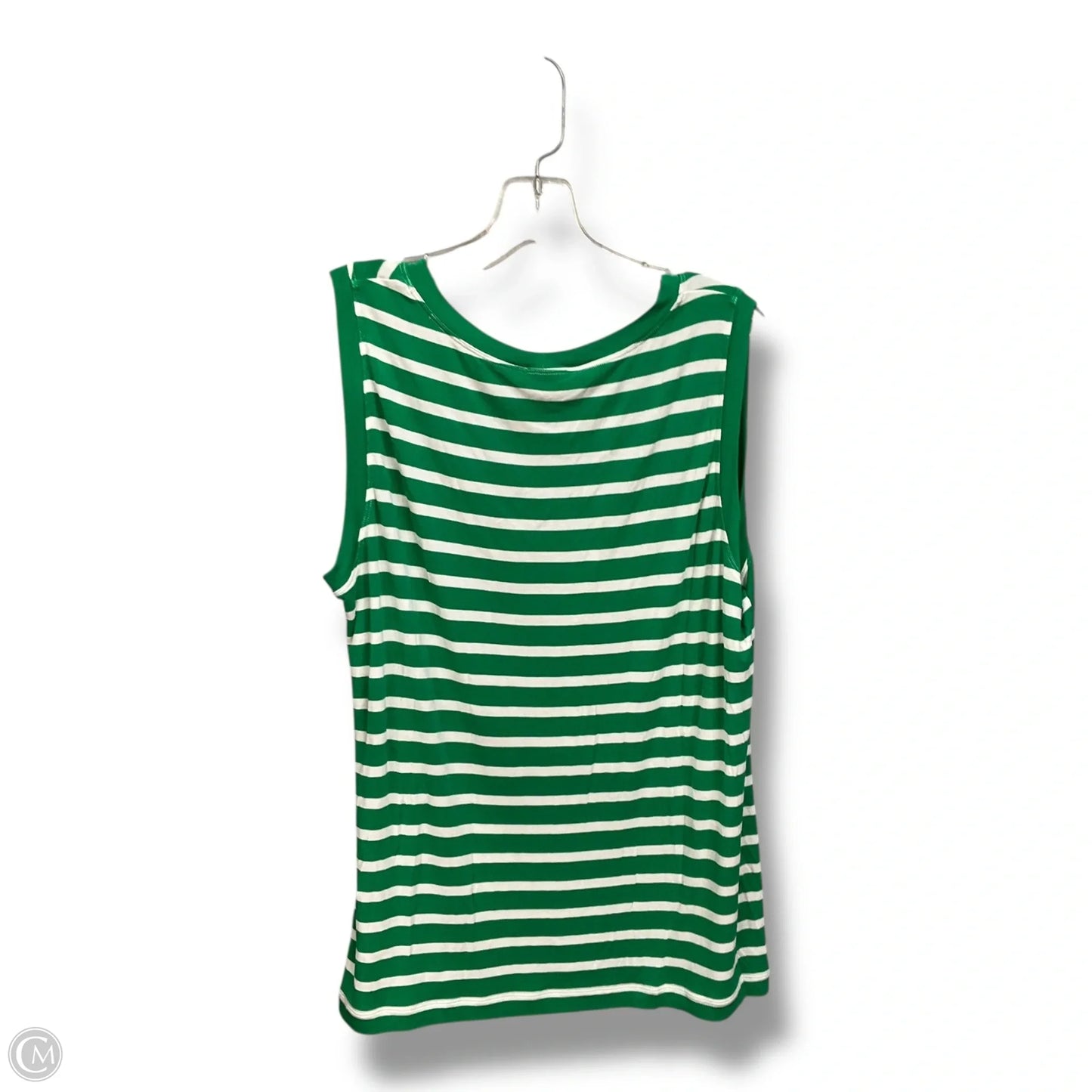 Top Sleeveless By Cabi In Grey & White, Size: M