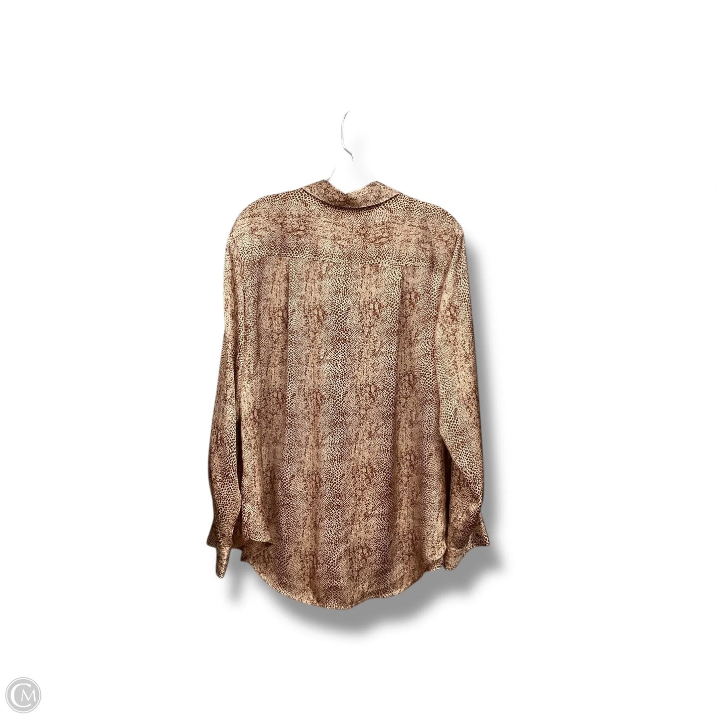 Blouse Long Sleeve By A New Day In Snakeskin Print, Size: Xxl