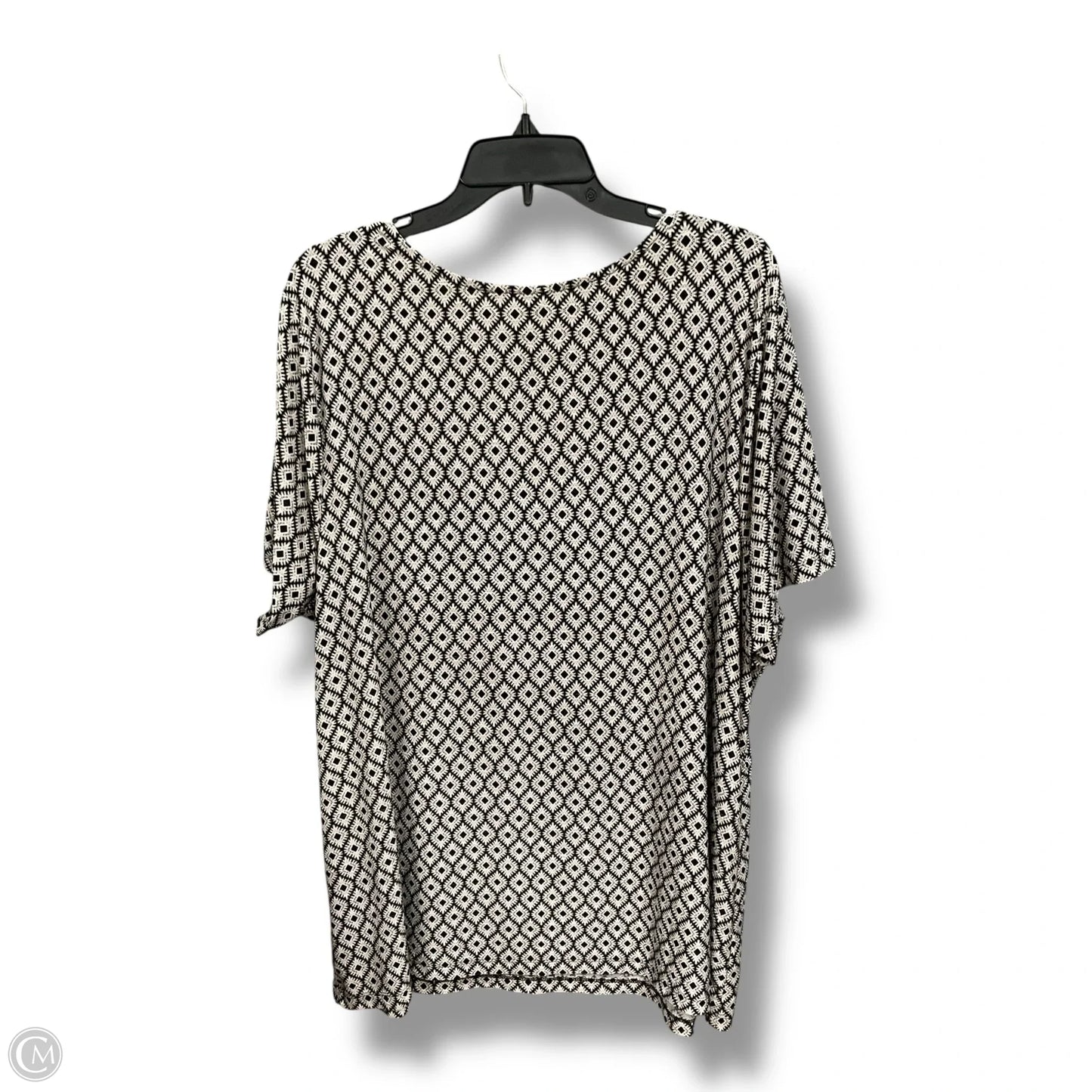 Top Short Sleeve By Croft And Barrow In Blue & Tan, Size: 2x