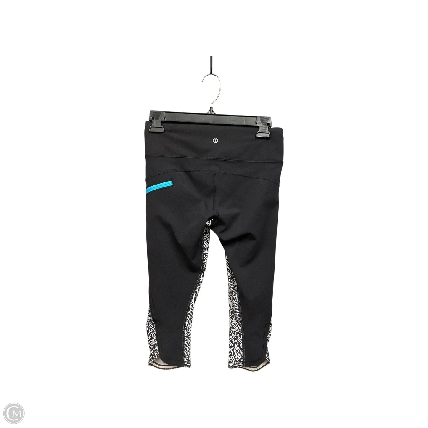 Athletic Capris By Lululemon In Black & White, Size: S