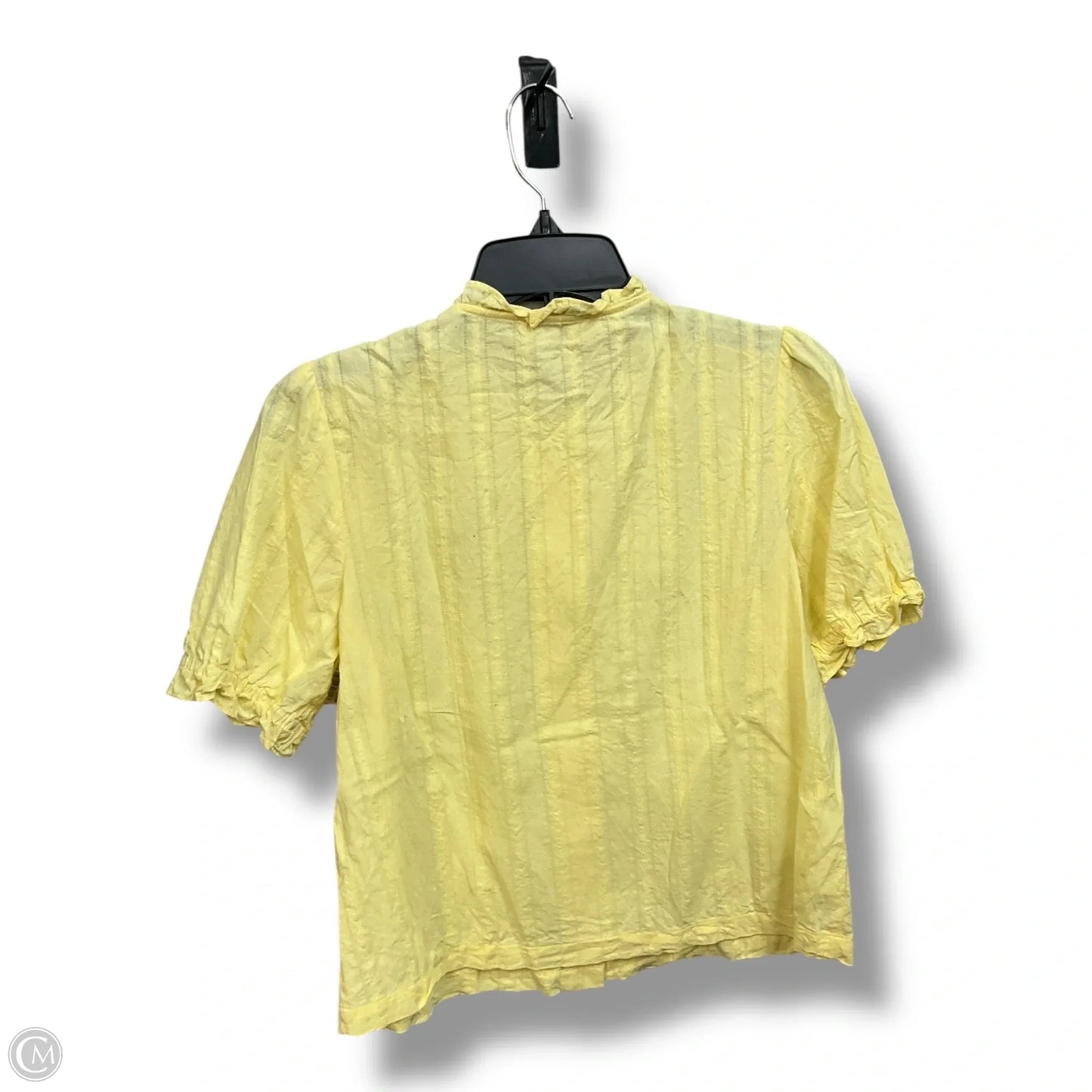Blouse Short Sleeve By Loft In Yellow, Size: S
