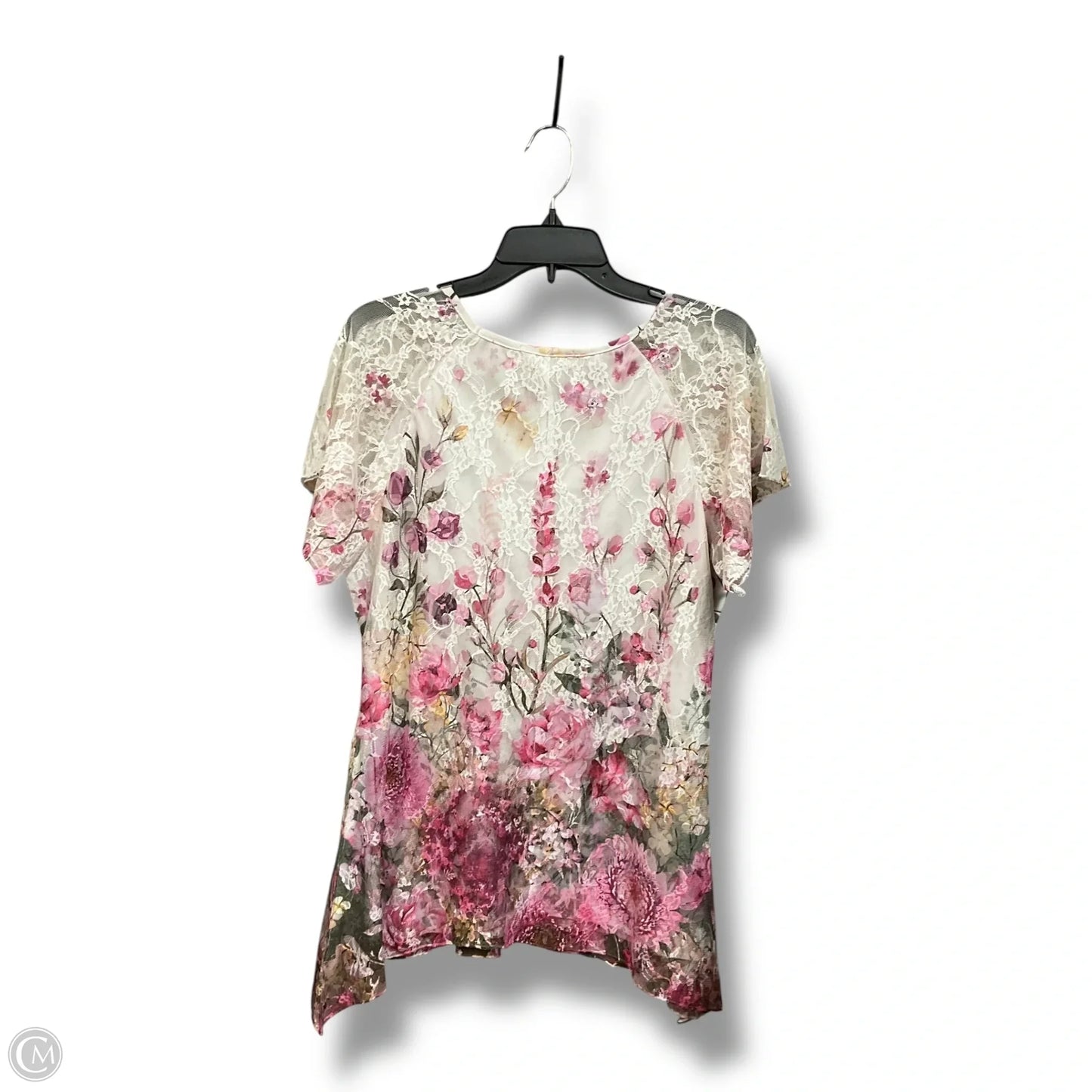 Top Short Sleeve By Clothes Mentor In Floral Print, Size: L