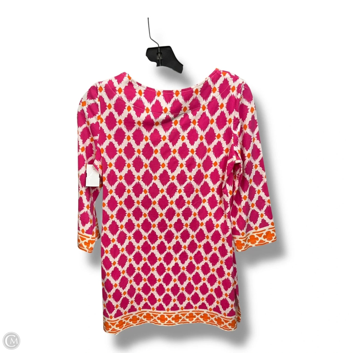 Tunic 3/4 Sleeve By Clothes Mentor In Pink & White, Size: M