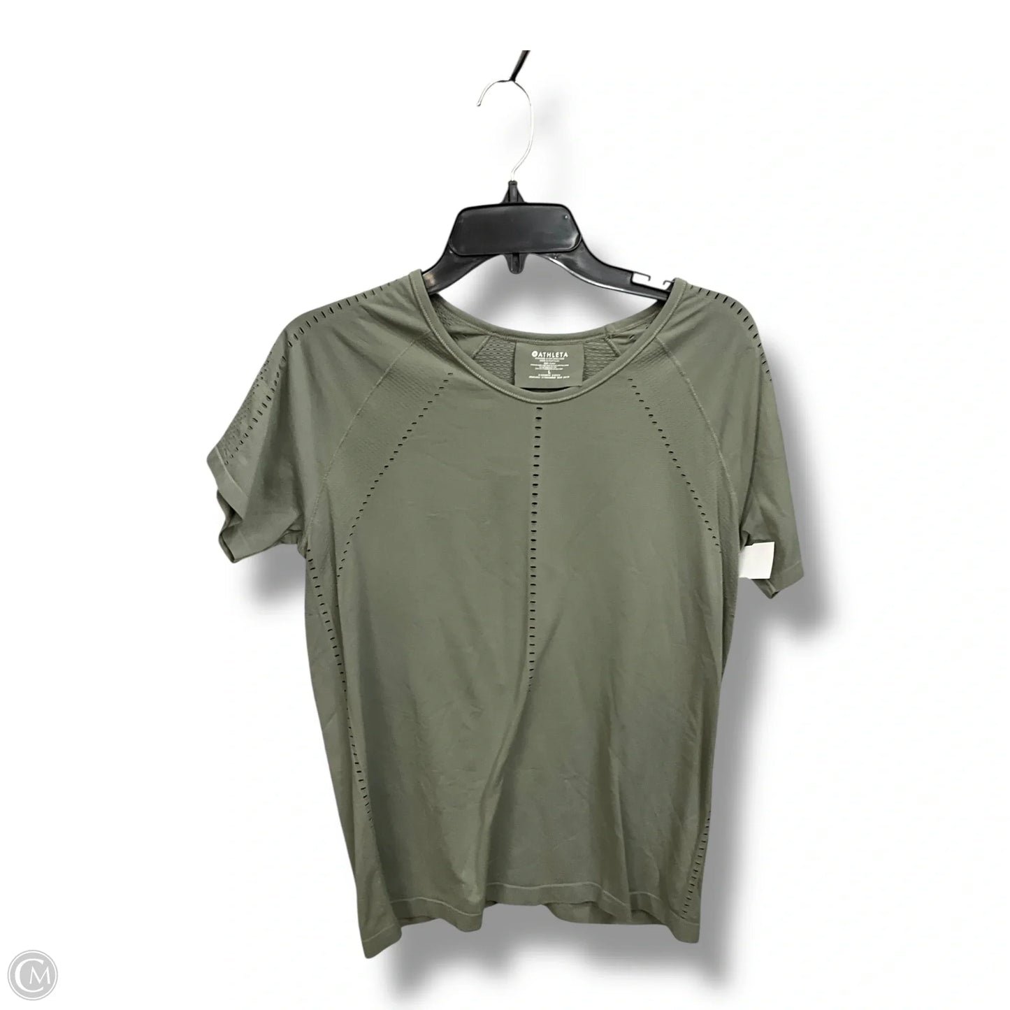 Athletic Top Short Sleeve By Athleta In Green, Size: L