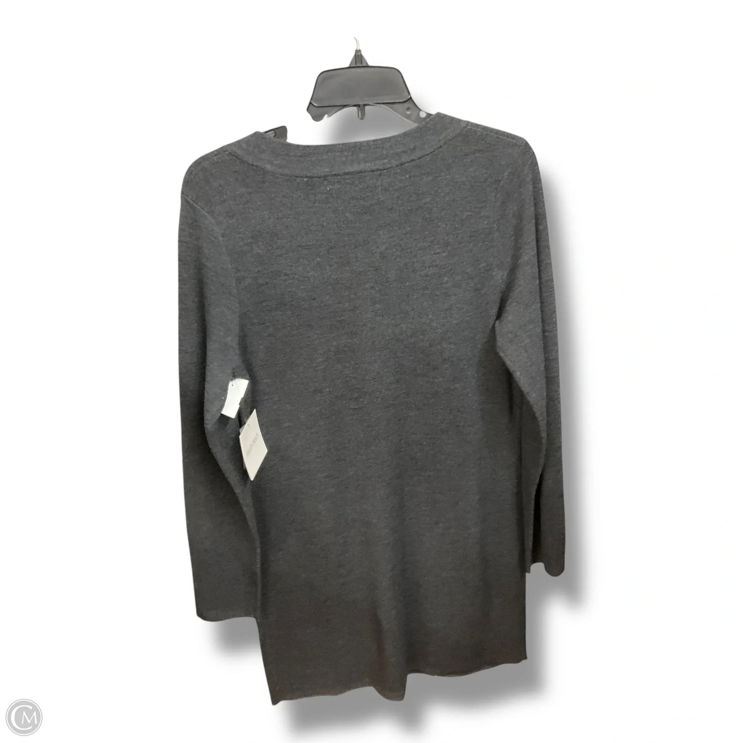 Sweater Cardigan By Ellen Tracy In Grey, Size: L