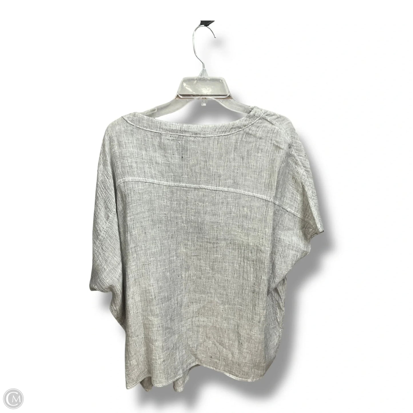 Blouse Short Sleeve By T Tahari In Grey, Size: M