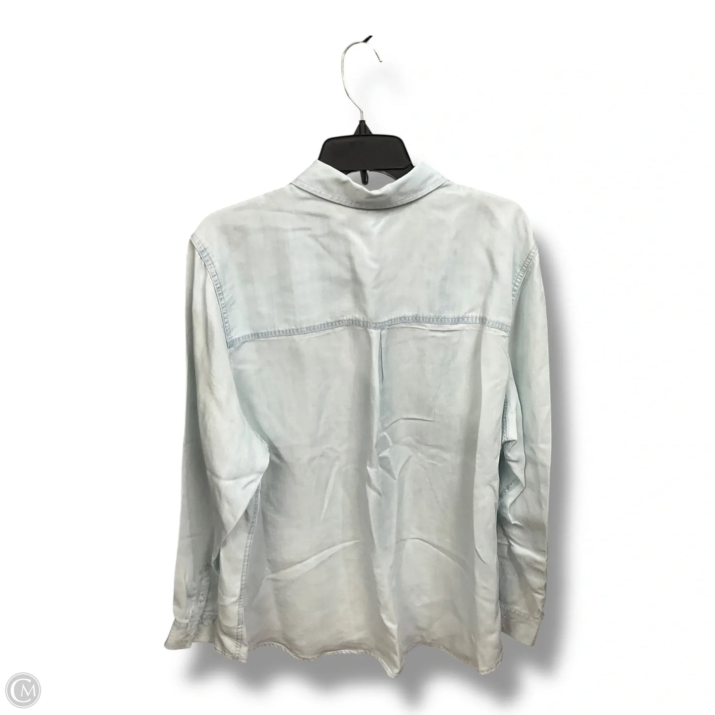 Blouse Long Sleeve By Time And Tru In Blue Denim, Size: 3x